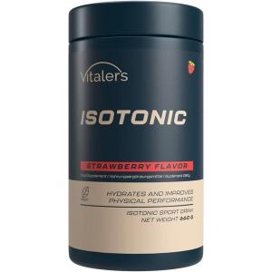 Vitaler&rsquo;s Sport Isotonique – Poudre Électrolytes avec Taurine, Magnésium, Vitamines B – 660 g / 30 doses – Végan, Sans Conservateurs, Composition Pure (660 gr, Fraise)(Fraise)