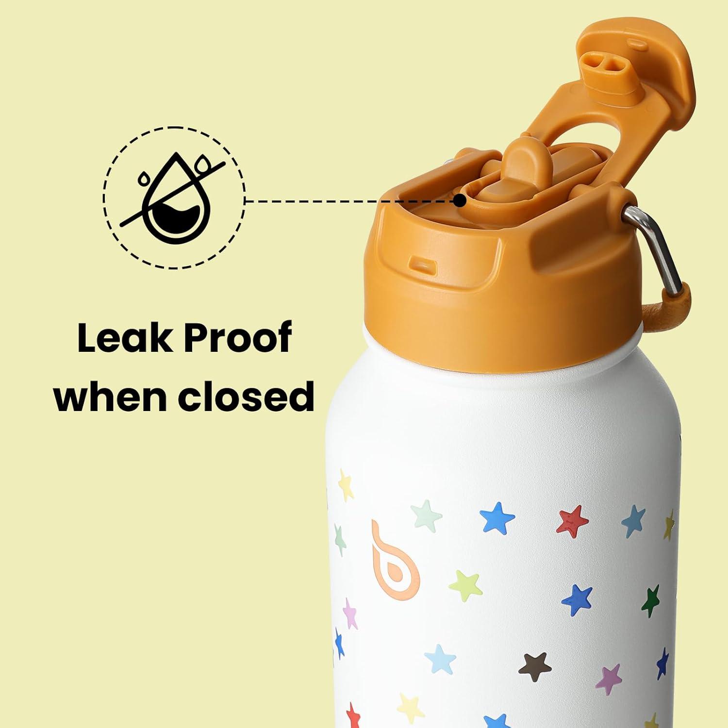 image:imageBOTTLE BOTTLE Bouteille deau isotherme en acier inoxydable de 946 ml avec paille et couvercle double usage pour salle de sport avec pilulier ciel tPop Stellaire