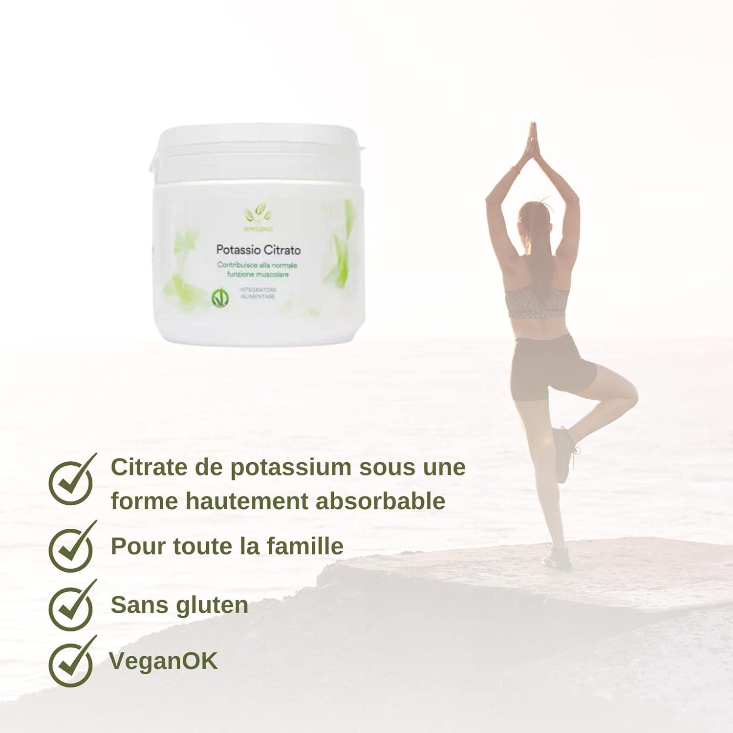 image:imageBenessence Citrate Potassium en poudre soluble Intgrateur Alimentaire 250 jours dintgration 500 gr1000 g