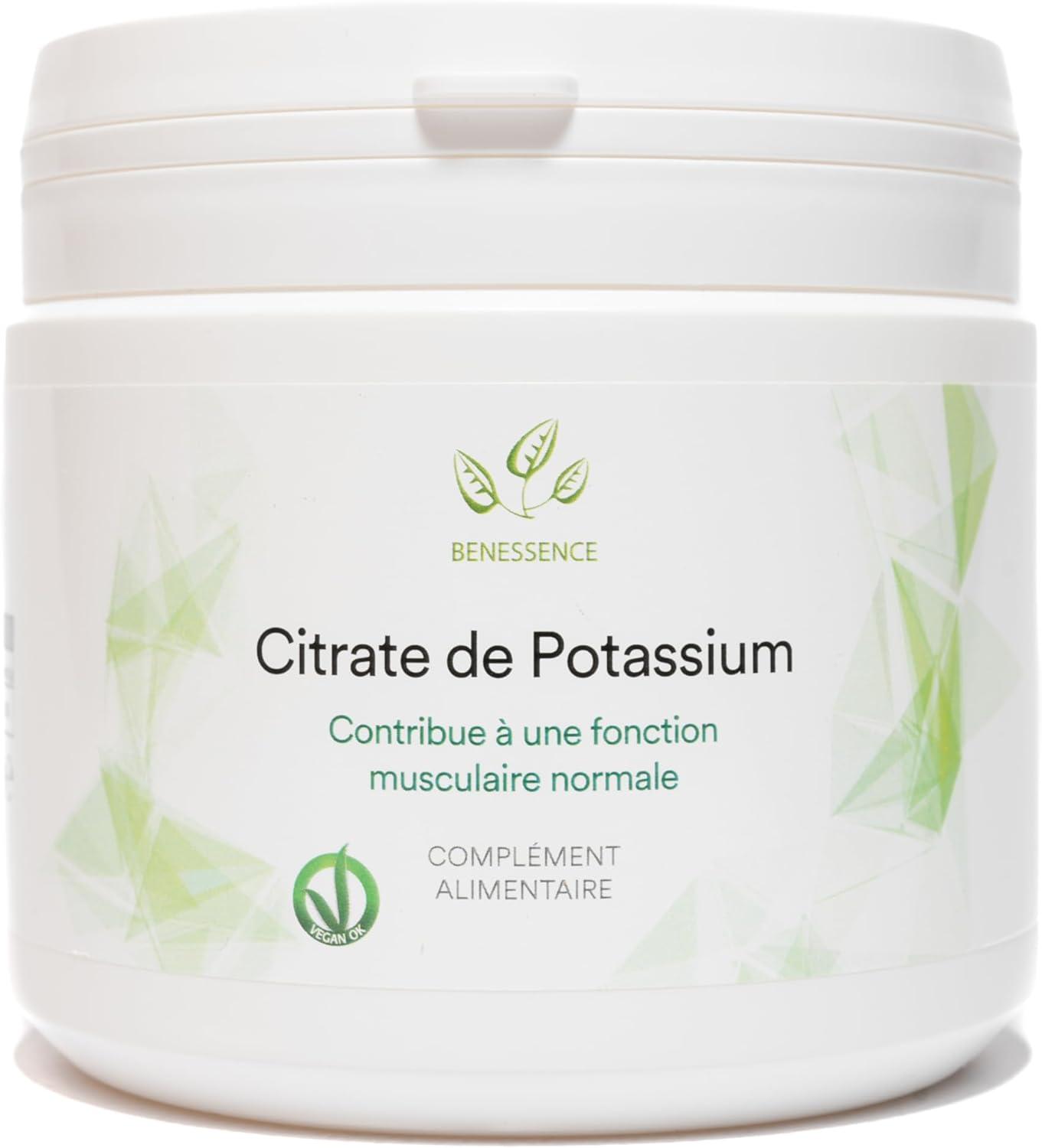 image:imageBenessence Citrate Potassium en poudre soluble Intgrateur Alimentaire 250 jours dintgration 500 gr500 g