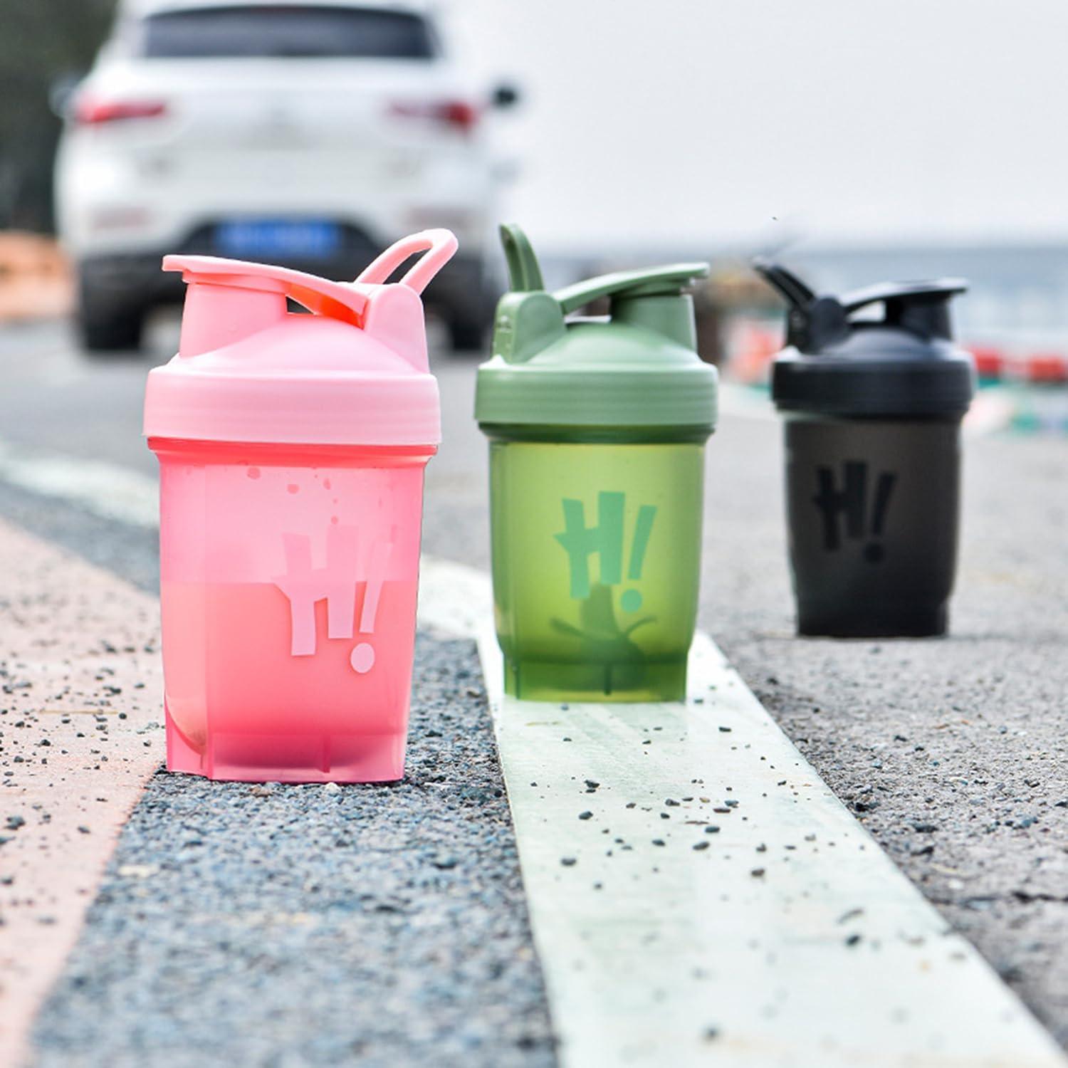 image:imageBouteille Shaker pour Protines 350ml avec Mixball Bouteille deau de sport en plastique tanche couvercle rabattable Bouteilles de boisson pour le gym le sport les supplmentsNoir