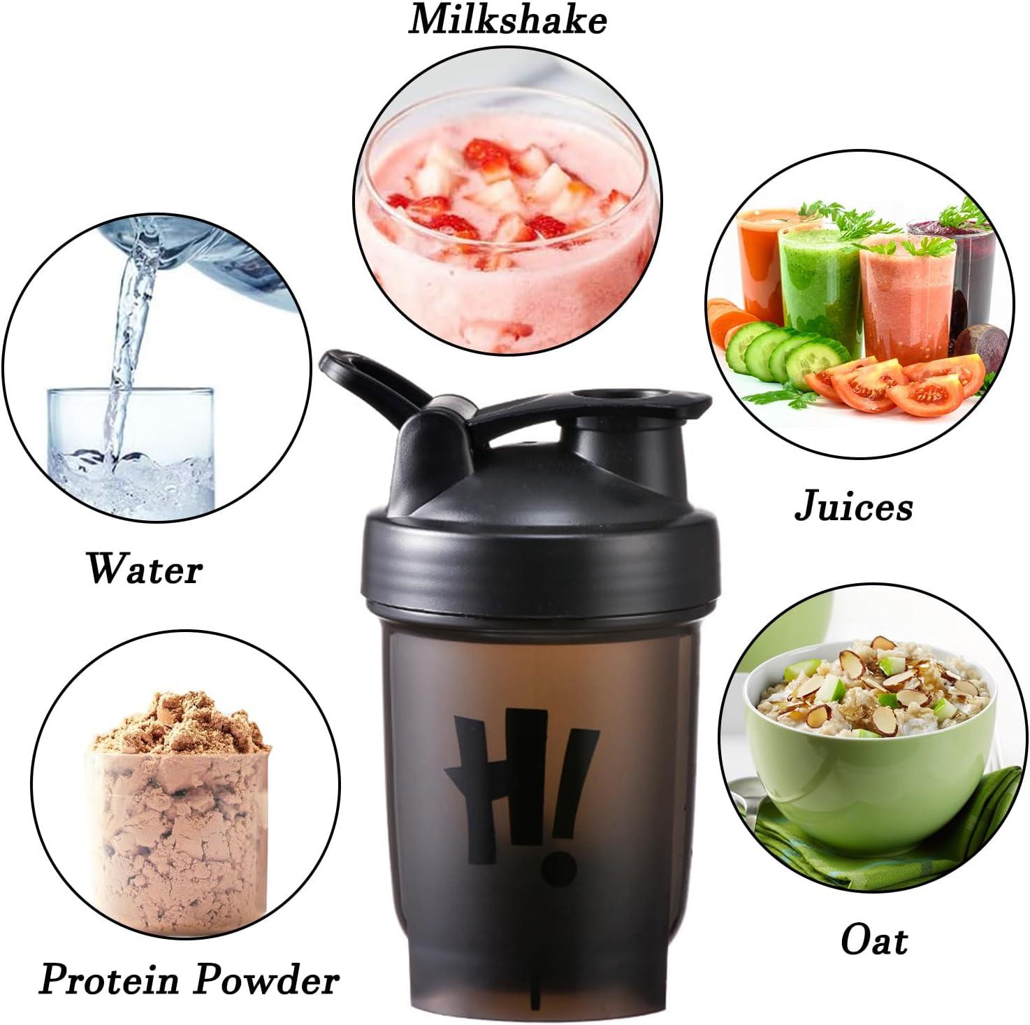image:imageBouteille Shaker pour Protines 350ml avec Mixball Bouteille deau de sport en plastique tanche couvercle rabattable Bouteilles de boisson pour le gym le sport les supplmentsNoir