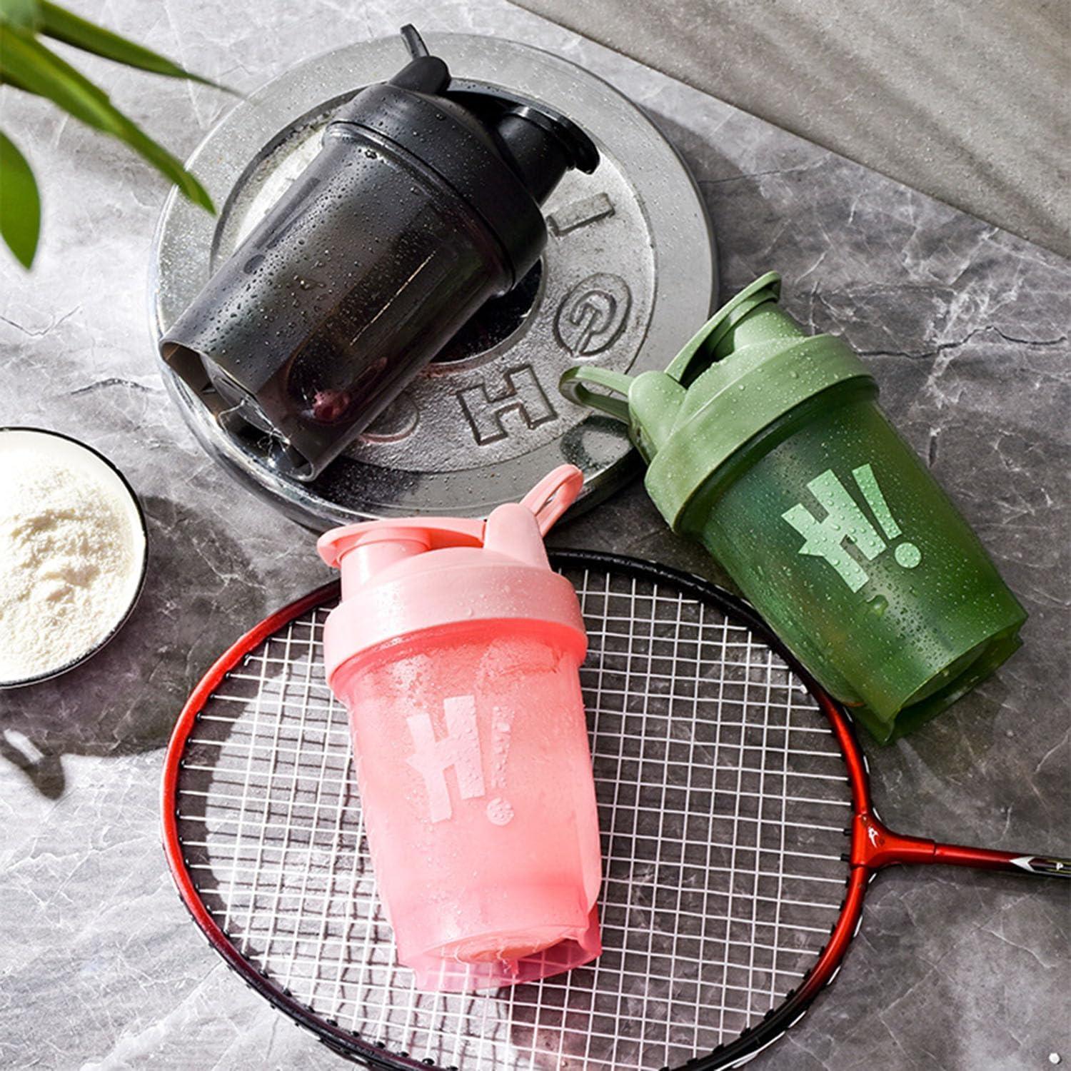 image:imageBouteille Shaker pour Protines 350ml avec Mixball Bouteille deau de sport en plastique tanche couvercle rabattable Bouteilles de boisson pour le gym le sport les supplmentsNoir