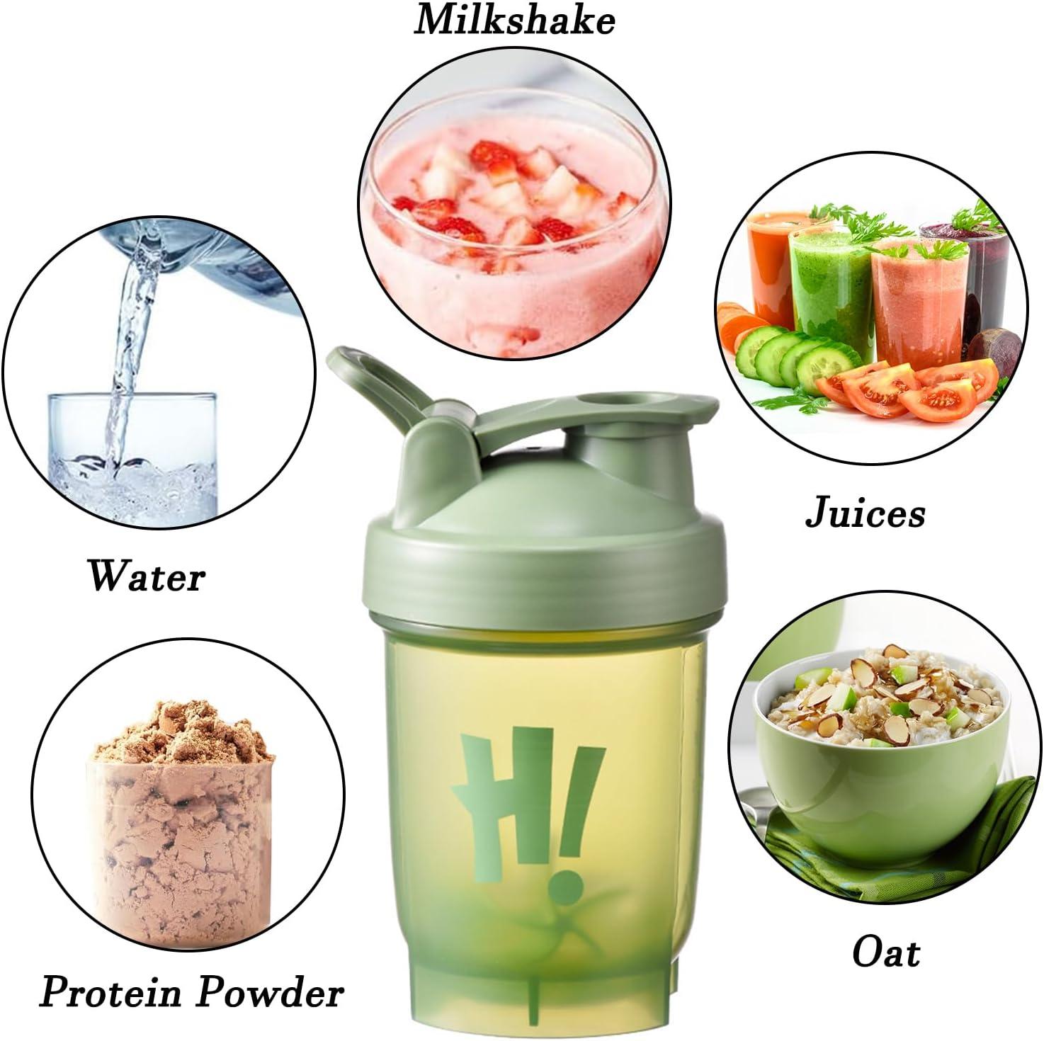 image:imageBouteille Shaker pour Protines 350ml avec Mixball Bouteille deau de sport en plastique tanche couvercle rabattable Bouteilles de boisson pour le gym le sport les supplmentsVert