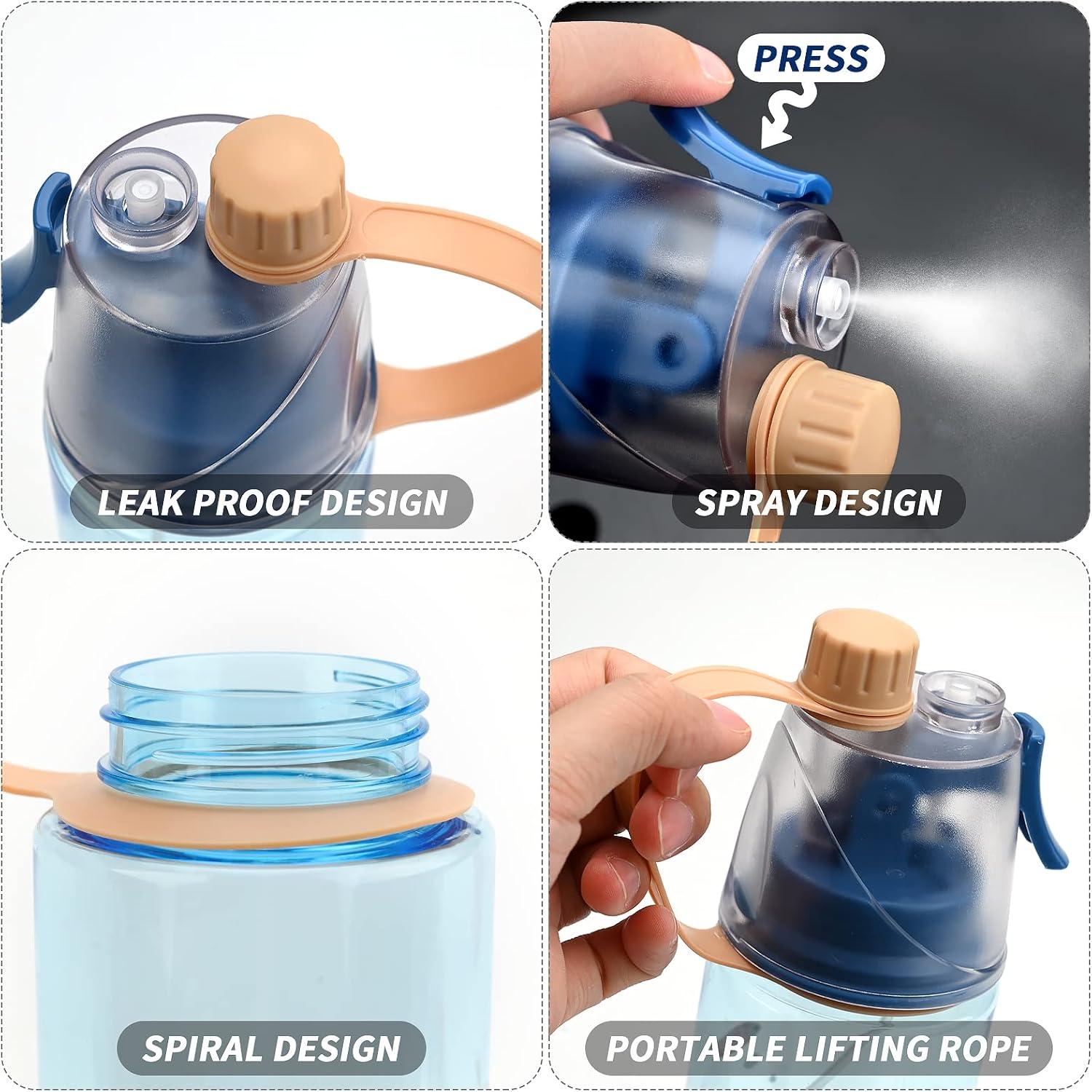image:imageBouteille deau en Spray 600ml Sport Bouteille deau avec Vaporisateur et Gradu Gourde Sport Portable Rutilisable pour Cyclisme Randonne lescalade Sports dintrieur et dextrieur A