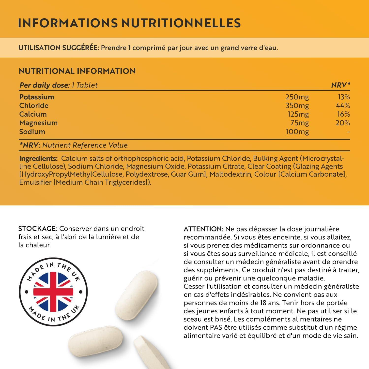 image:imageElectrolyte Complex 900mg 400 Comprims 1 An avec Magnesium Calcium Potassium Complment Alimentaire Fonction Musculaire EFSA Electrolytes Hydratation sans Sucre Nutravita400 unit Lot de 1