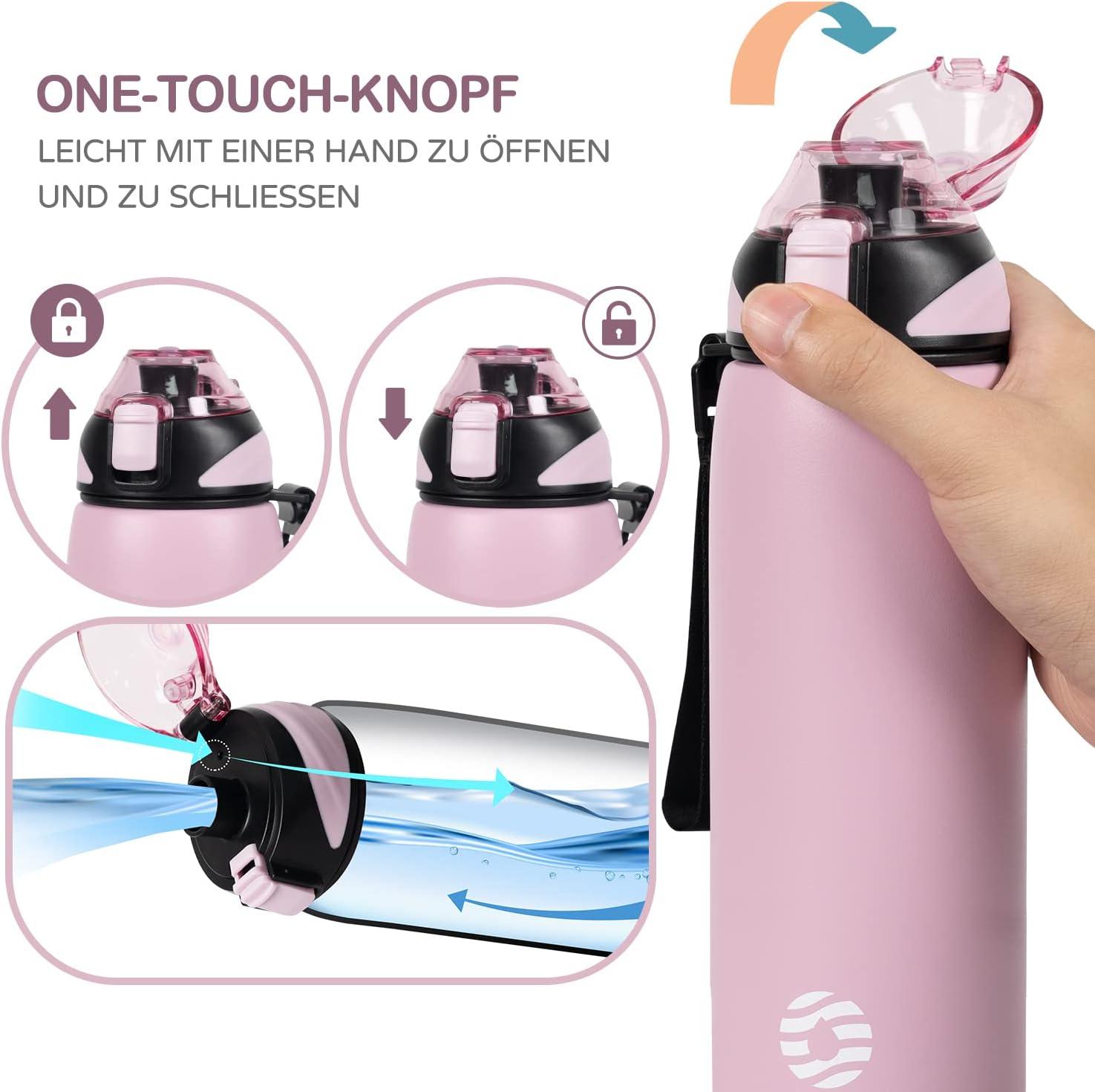 image:imageFJbottle Gourde en acier inoxydable de 1 l 800 ml 600 ml 400 ml sans BPA pour enfants bouteille deau antifuite thermos pour sport sport universit cole fitness extrieur vloRose