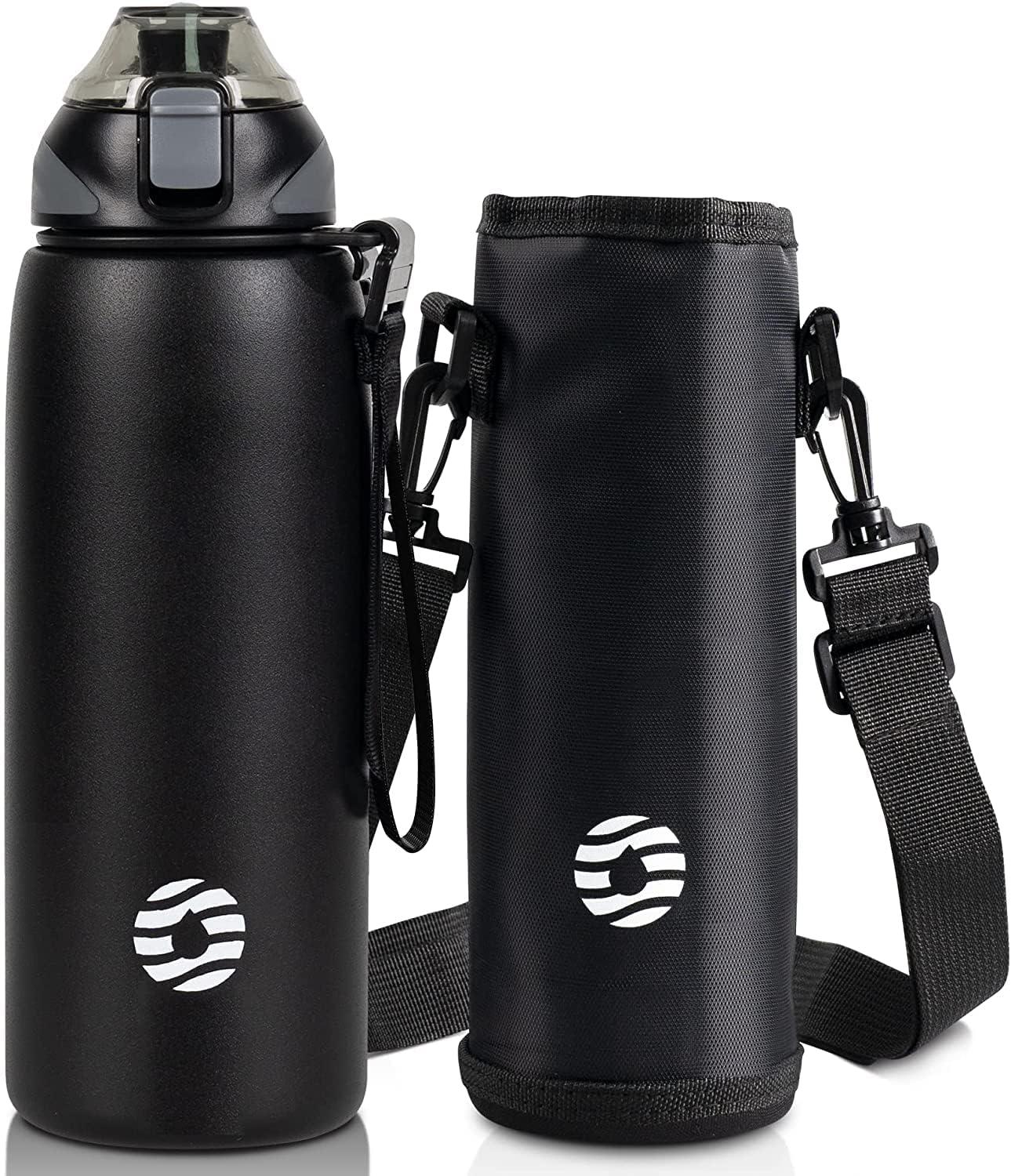 image:imageFJbottle Gourde en acier inoxydable de 1 l 800 ml 600 ml 400 ml sans BPA pour enfants bouteille deau antifuite thermos pour sport sport universit cole fitness extrieur vloNoir