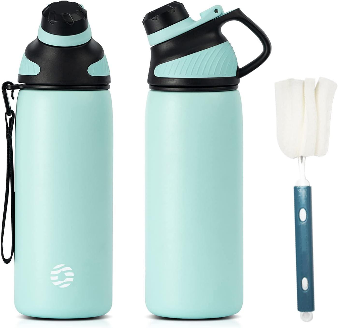 image:imageFjbottle Gourde Isotherme avec Couvercle Magntique 400ml600ml800ml1L15L Bouteille Isotherme tanche sans BPA Gourde Inox Bouche Standard Gourde Enfant pour Sport Gym VoyageMenthe Verte