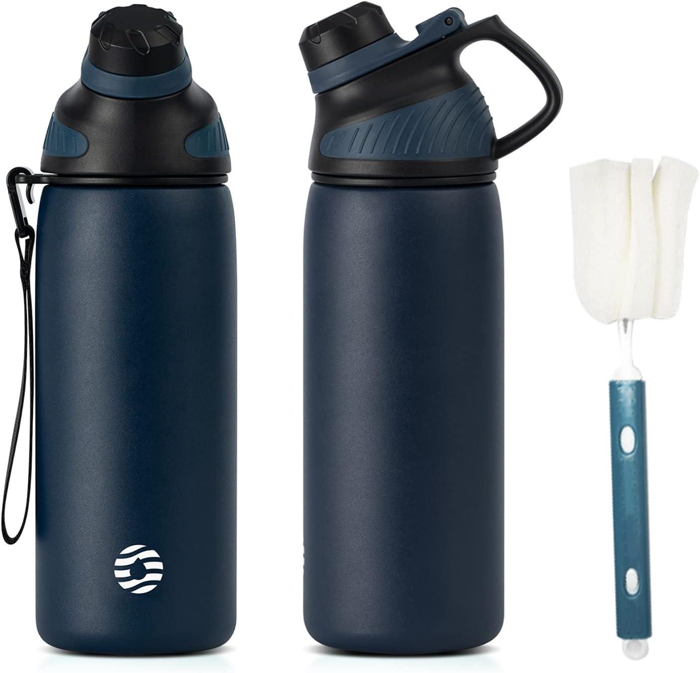 image:imageFjbottle Gourde Isotherme avec Couvercle Magntique 400ml600ml800ml1L15L Bouteille Isotherme tanche sans BPA Gourde Inox Bouche Standard Gourde Enfant pour Sport Gym VoyageBleu