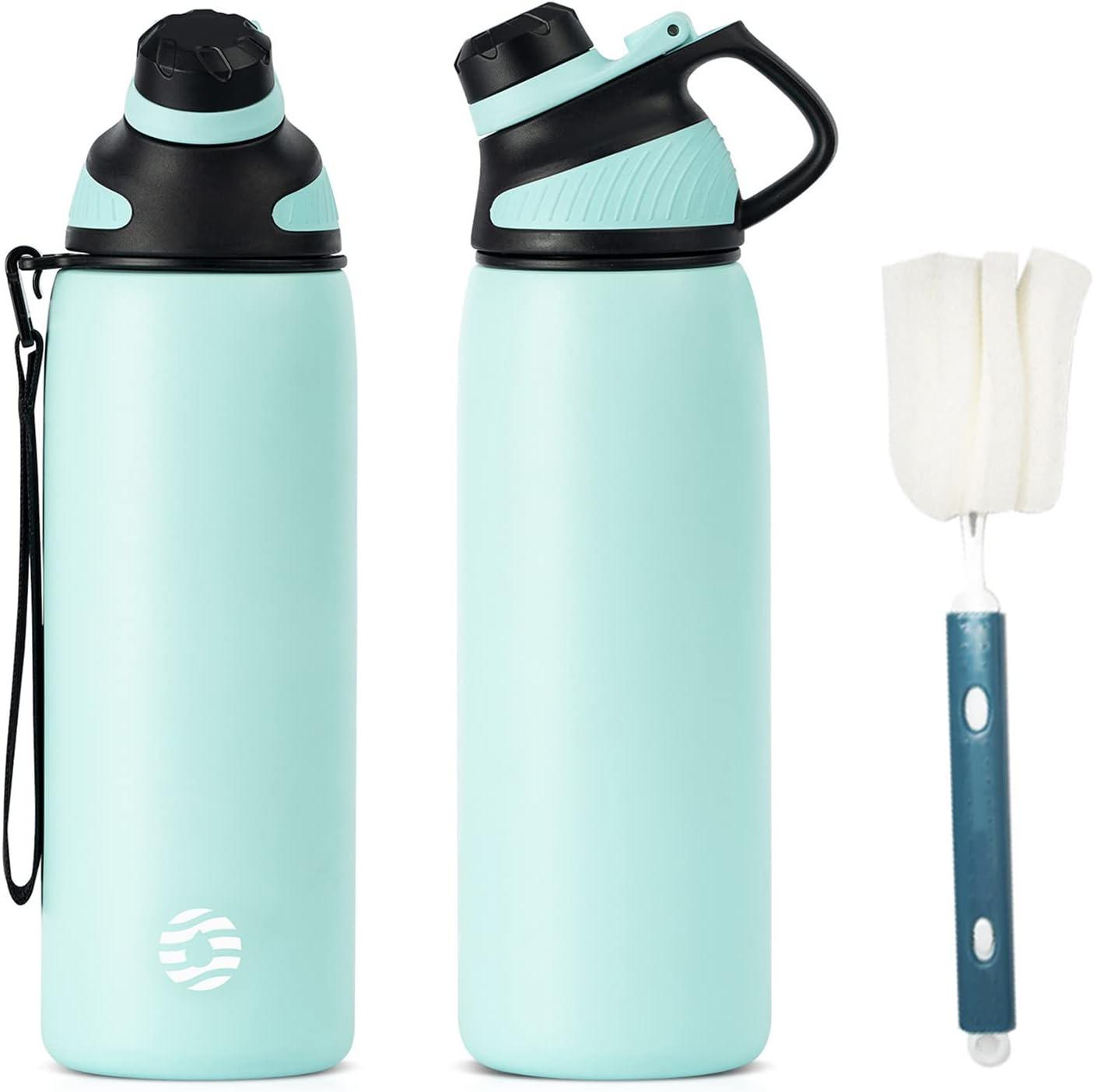 image:imageFjbottle Gourde Isotherme avec Couvercle Magntique 400ml600ml800ml1L15L Bouteille Isotherme tanche sans BPA Gourde Inox Bouche Standard Gourde Enfant pour Sport Gym VoyageMenthe Verte
