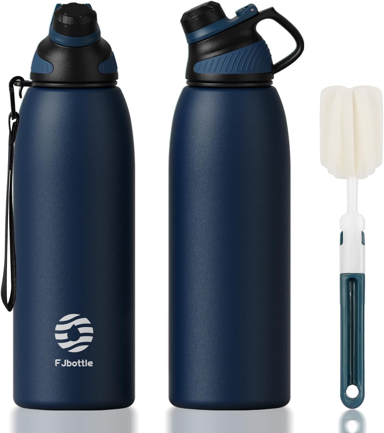 image:imageFjbottle Gourde Isotherme avec Couvercle Magntique 400ml600ml800ml1L15L Bouteille Isotherme tanche sans BPA Gourde Inox Bouche Standard Gourde Enfant pour Sport Gym VoyageBleu
