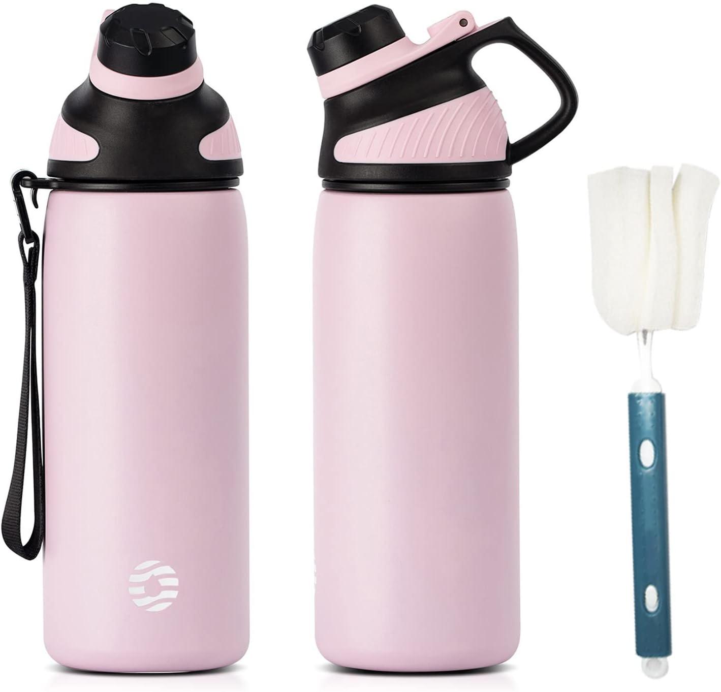 image:imageFjbottle Gourde Isotherme avec Couvercle Magntique 400ml600ml800ml1L15L Bouteille Isotherme tanche sans BPA Gourde Inox Bouche Standard Gourde Enfant pour Sport Gym VoyageRose
