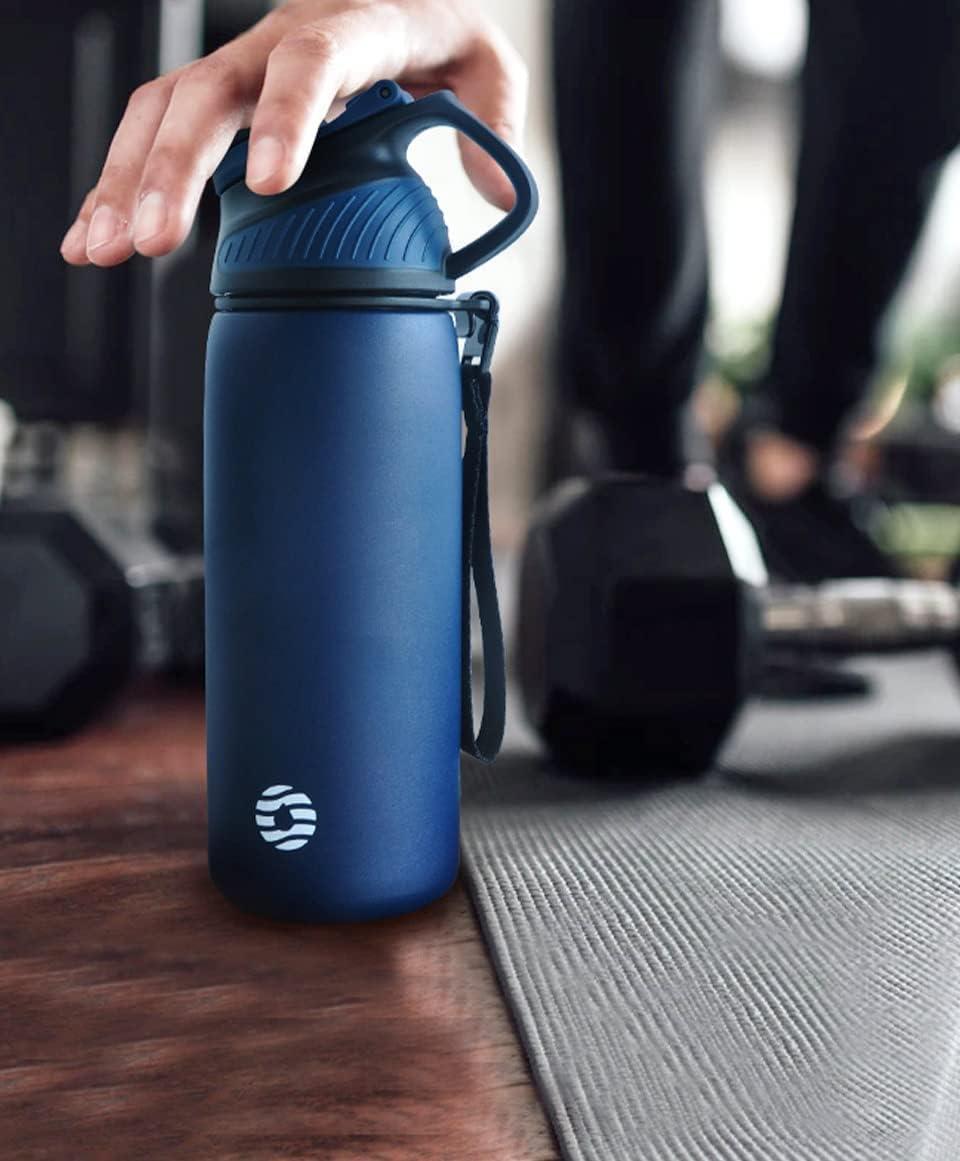 image:imageFjbottle Gourde Isotherme avec Couvercle Magntique 400ml600ml800ml1L15L Bouteille Isotherme tanche sans BPA Gourde Inox Bouche Standard Gourde Enfant pour Sport Gym VoyageBleu