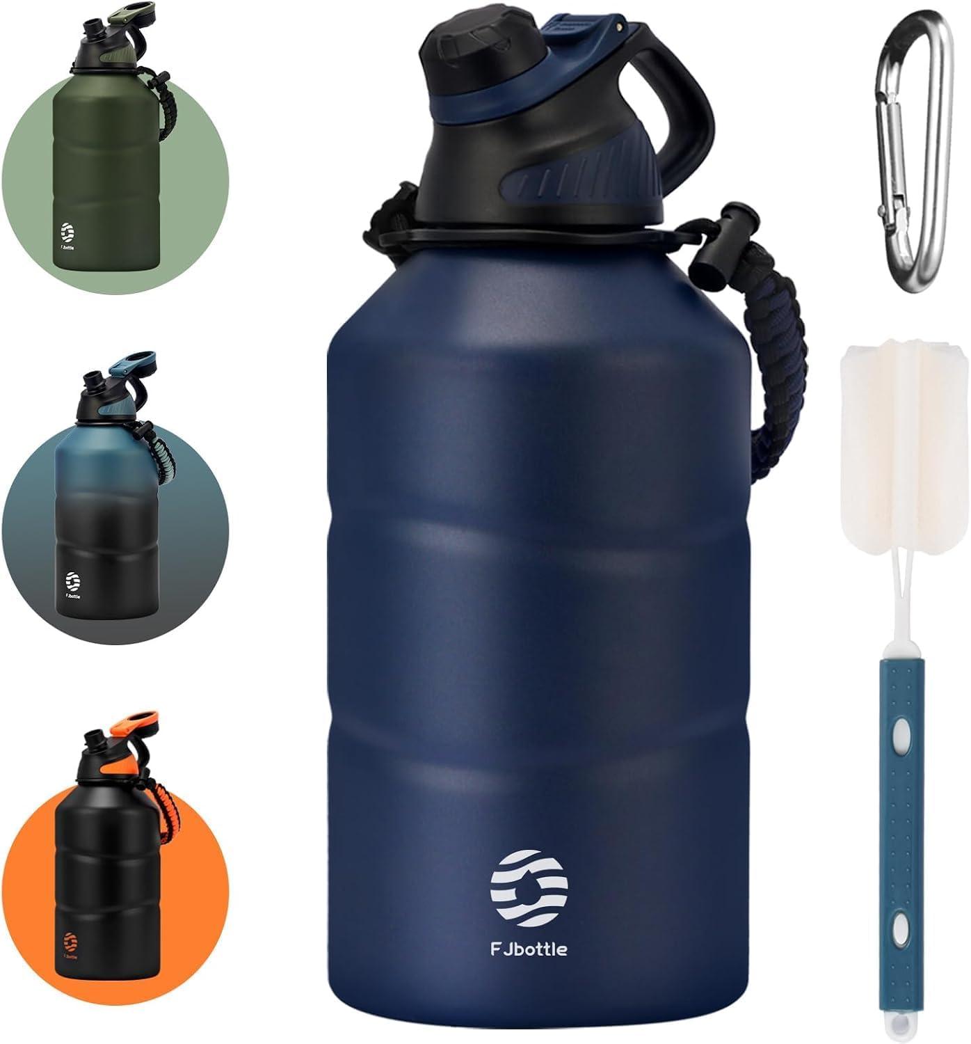 image:imageFjbottle Gourde Isotherme avec Couvercle Magntique 400ml600ml800ml1L15L Bouteille Isotherme tanche sans BPA Gourde Inox Bouche Standard Gourde Enfant pour Sport Gym VoyageBleu