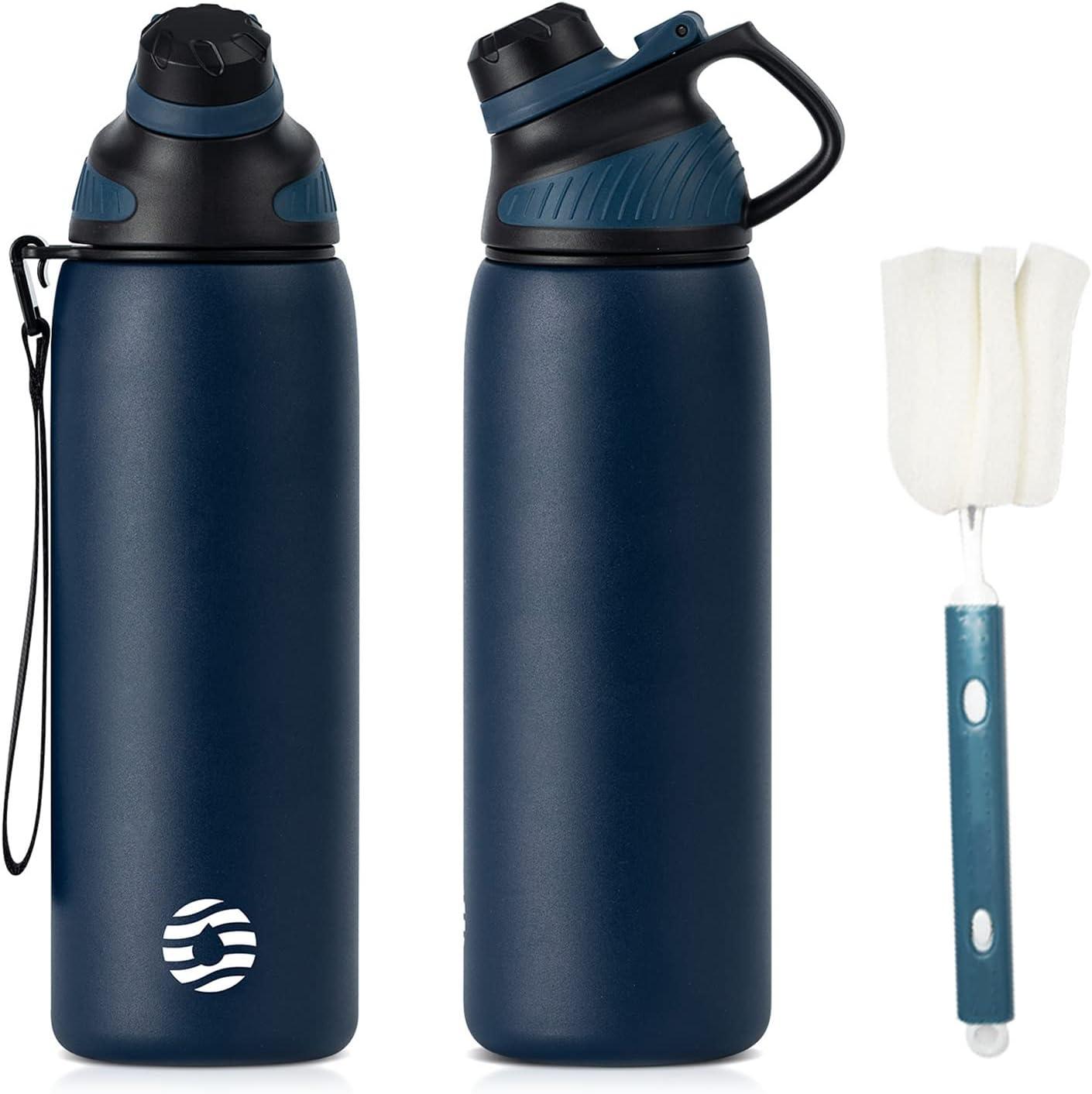 image:imageFjbottle Gourde Isotherme avec Couvercle Magntique 400ml600ml800ml1L15L Bouteille Isotherme tanche sans BPA Gourde Inox Bouche Standard Gourde Enfant pour Sport Gym VoyageBleu