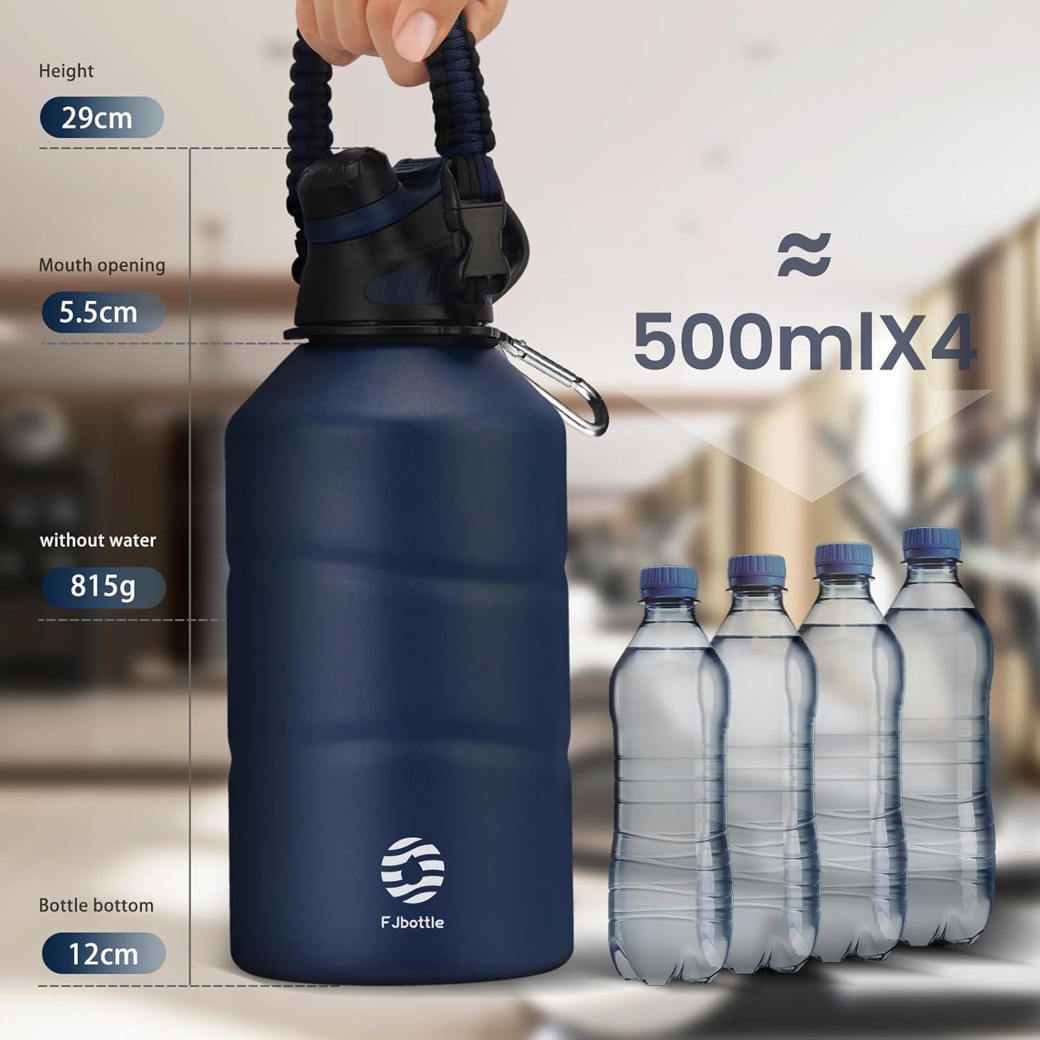 image:imageFjbottle Gourde Isotherme avec Couvercle Magntique 400ml600ml800ml1L15L Bouteille Isotherme tanche sans BPA Gourde Inox Bouche Standard Gourde Enfant pour Sport Gym VoyageBleu