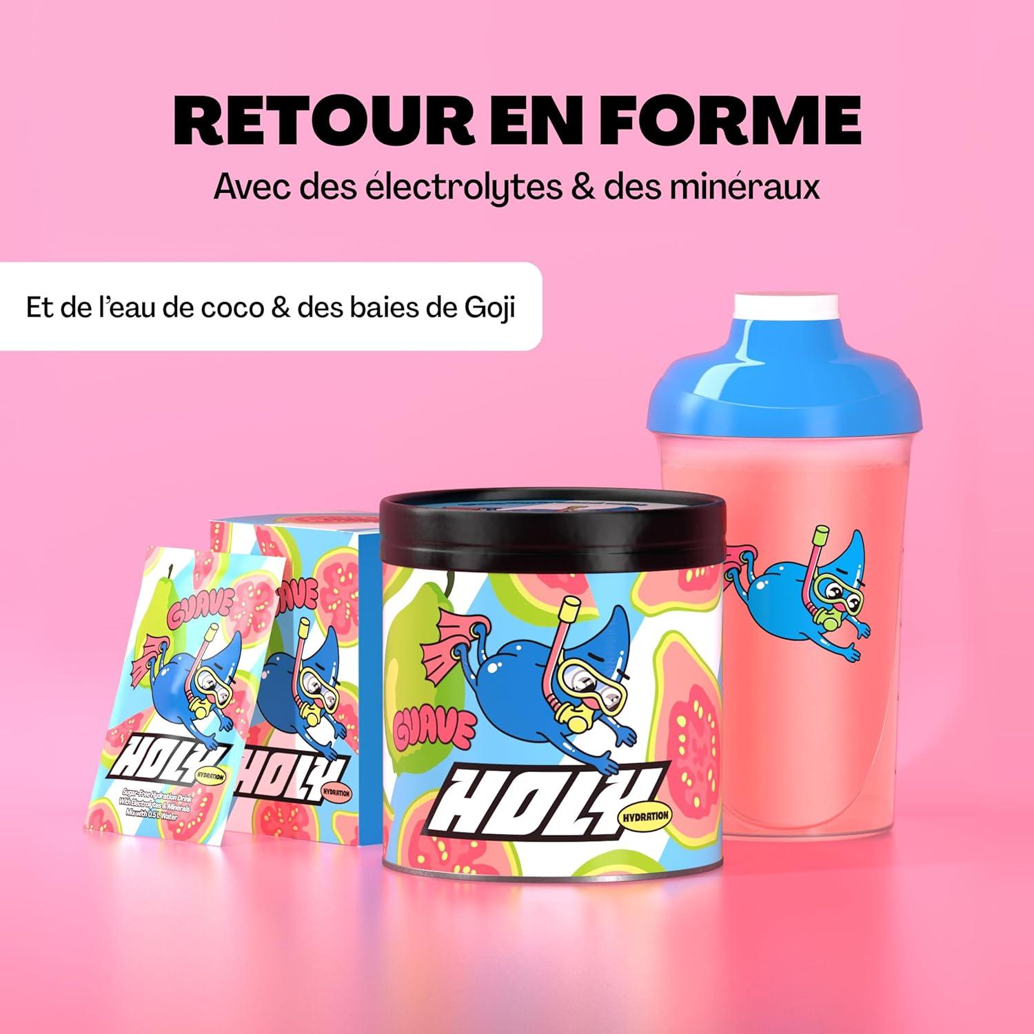 image:imageHOLY Hydration Goyave Poudre dlectrolyte vgtalien aux armes de fruits 100 naturels 50 portions de boisson hydratante avec lectrolytes et minraux prcieux 350 ggoyave