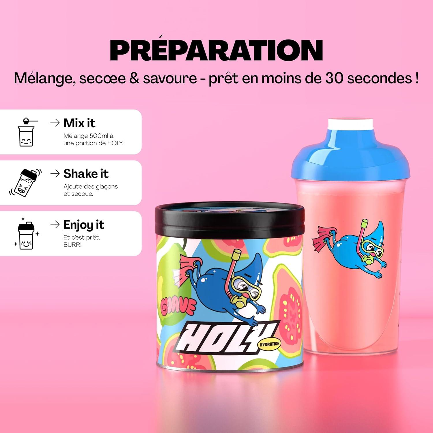 image:imageHOLY Hydration Goyave Poudre dlectrolyte vgtalien aux armes de fruits 100 naturels 50 portions de boisson hydratante avec lectrolytes et minraux prcieux 350 ggoyave