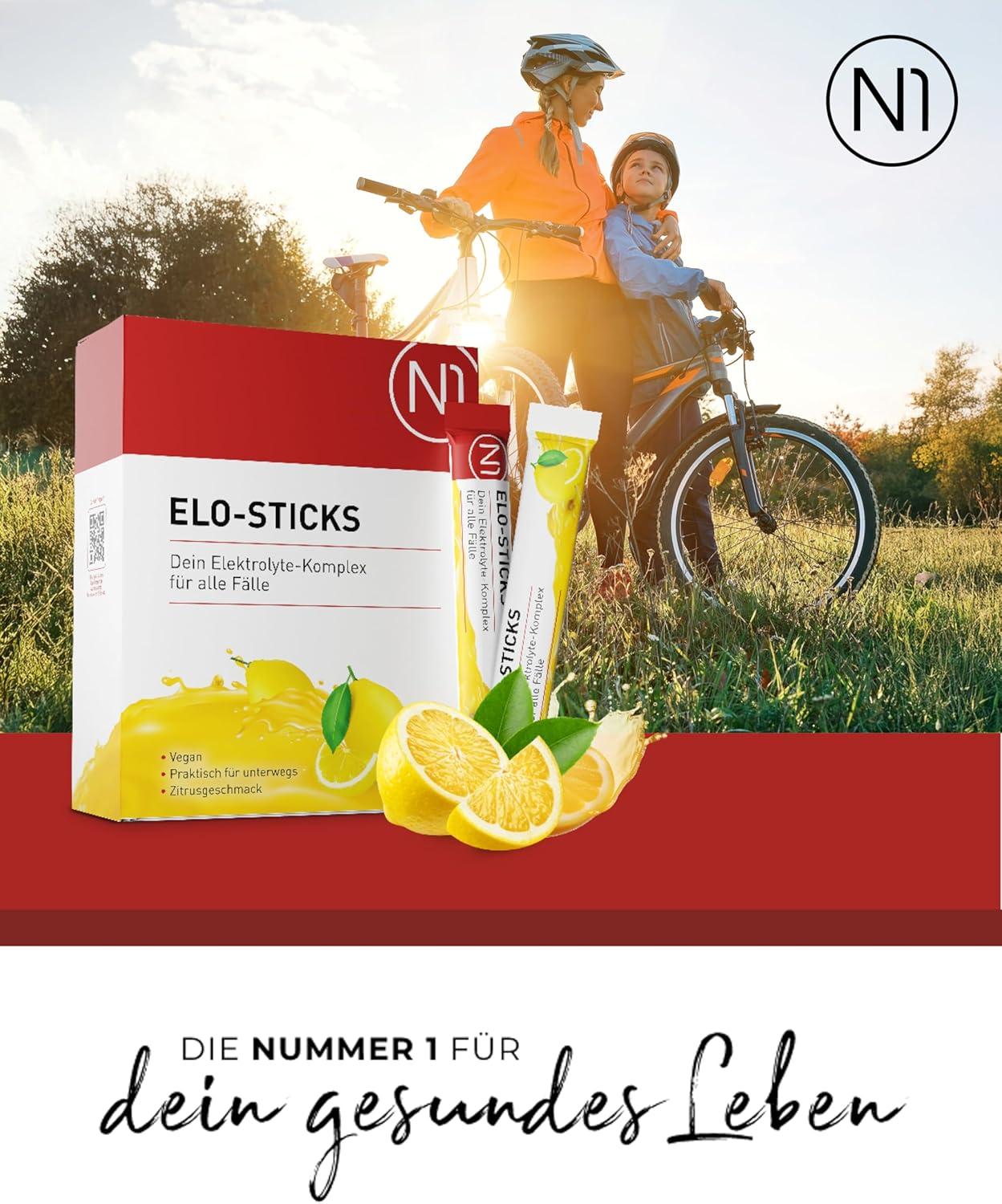 image:imageN1 EloSticks Lot de 40 btonnets de poudre dlectrolyte au got dagrumes pour une hydratation rapide et un quilibre des minraux avec les sels les sucre les minraux320 g Lot de 1