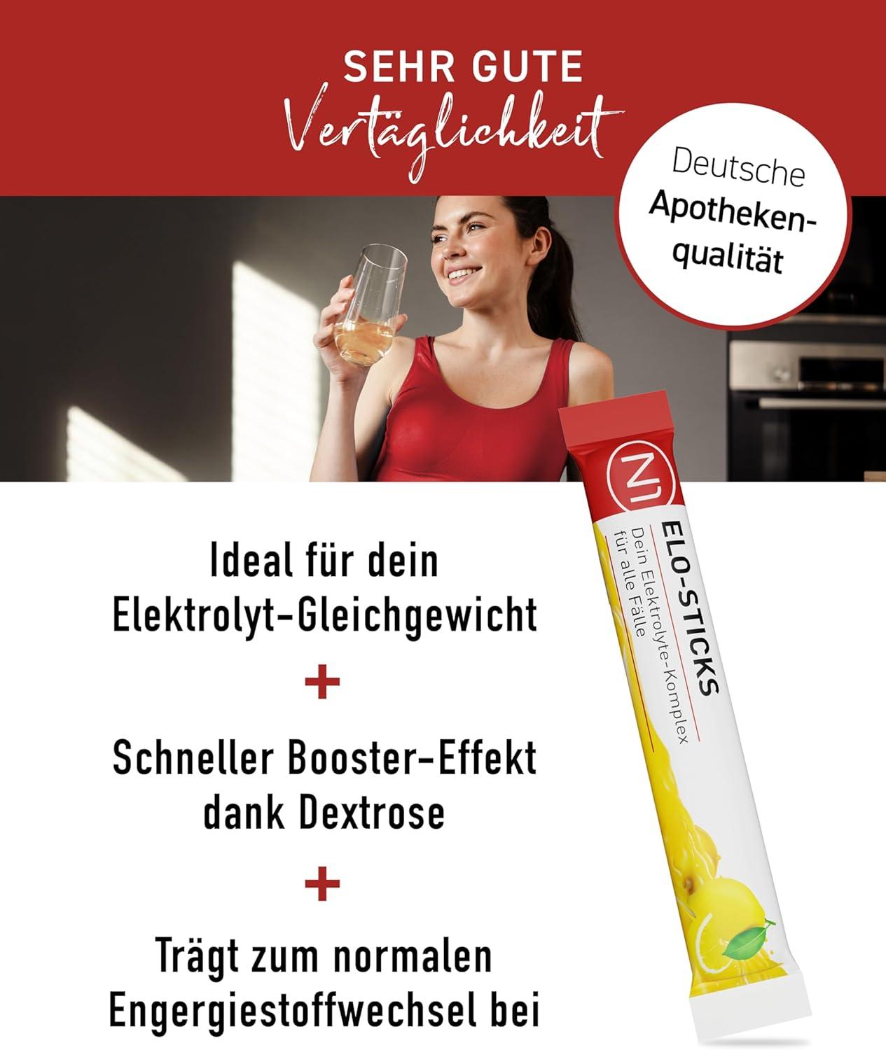 image:imageN1 EloSticks Lot de 40 btonnets de poudre dlectrolyte au got dagrumes pour une hydratation rapide et un quilibre des minraux avec les sels les sucre les minraux320 g Lot de 1