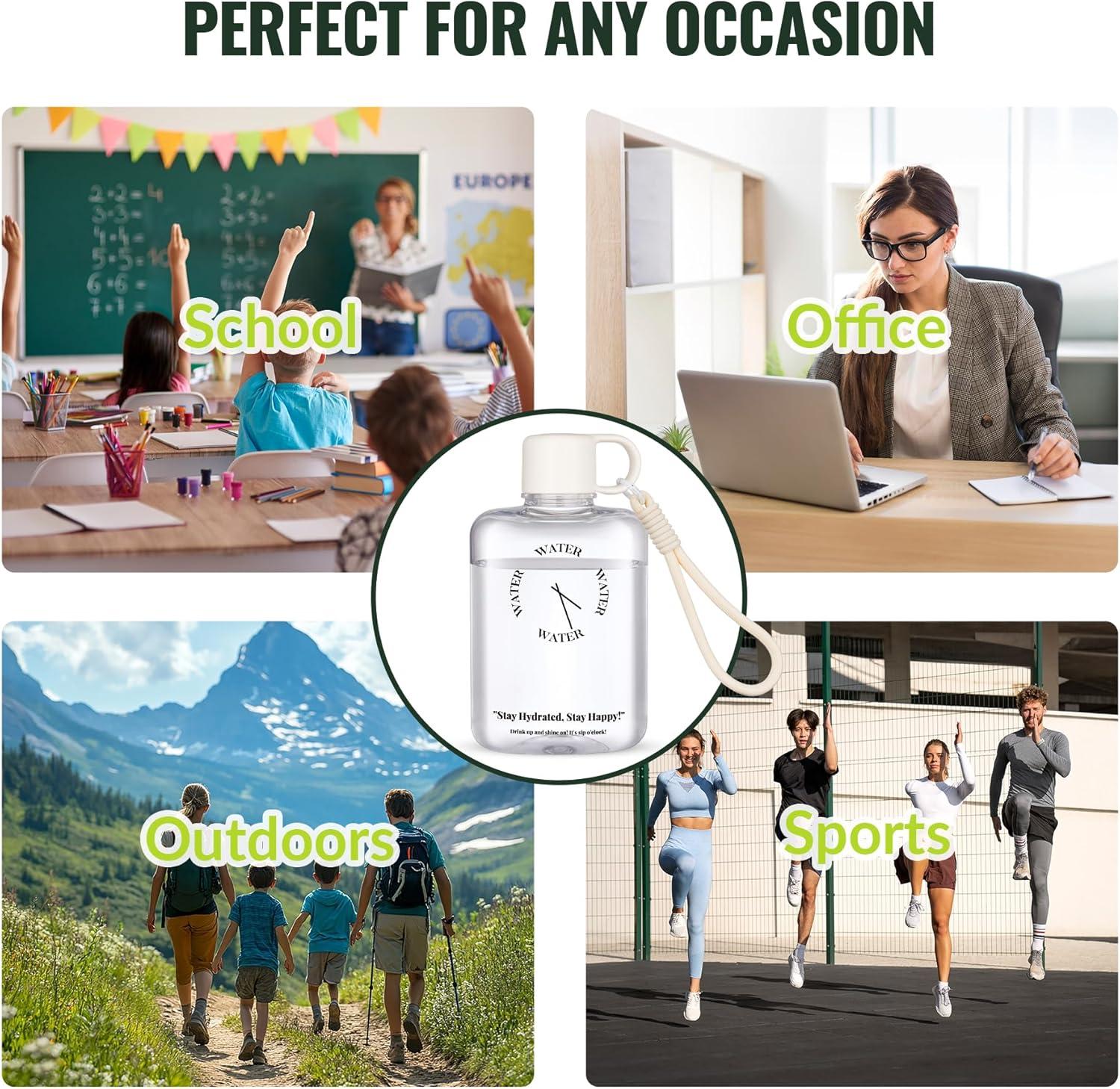 image:imageNiHome Bouteille deau plate portable de 355 ml Bouteille Plastique blanc