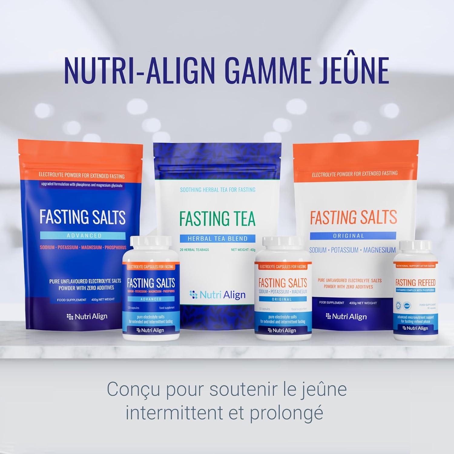 image:imageNutriAlign Sels de Jene Electrolytes 120 Glules lectrolytes de Sodium de Potassium et de Magnsium Glules Dlectrolytes purs pour Jene Prolong et Intermittent Sans Sucre