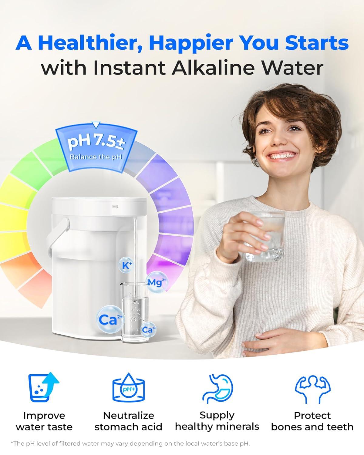 image:imageWaterdrop Filtre eau alcaline rechargeable 35 l carafe eau instantane lectrique instantane 6 niveaux eau alcaline saine minralise filtre eau portable ne rduit pas le TDS