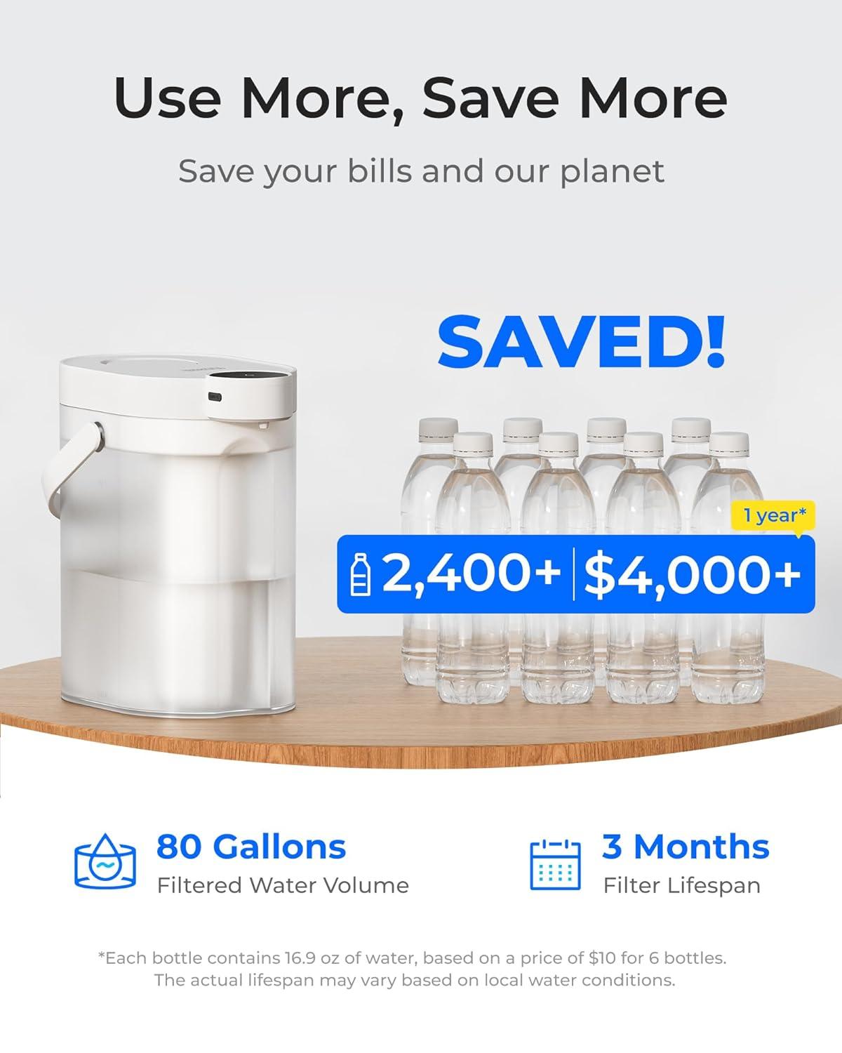 image:imageWaterdrop Filtre eau alcaline rechargeable 35 l carafe eau instantane lectrique instantane 6 niveaux eau alcaline saine minralise filtre eau portable ne rduit pas le TDS