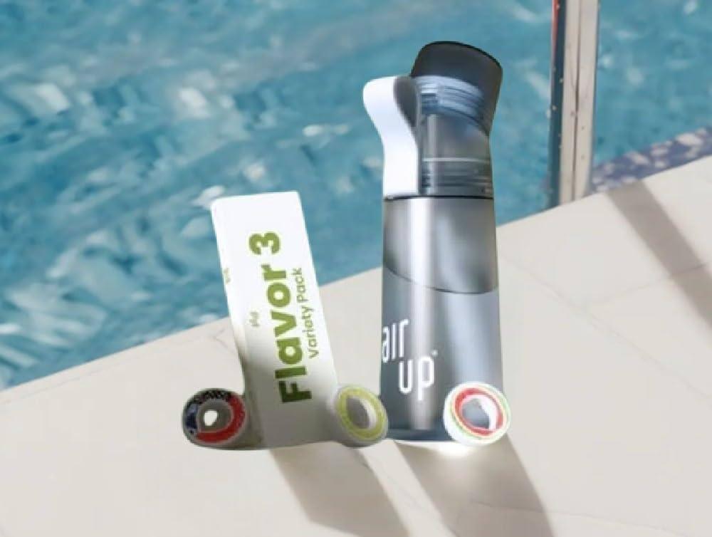 image:imageair up Gourde Click Squid Purple Pack de dmarrage avec 5 capsules de got Bouteille 600 ml sans sucre passe au lavevaisselle sans BPABleu