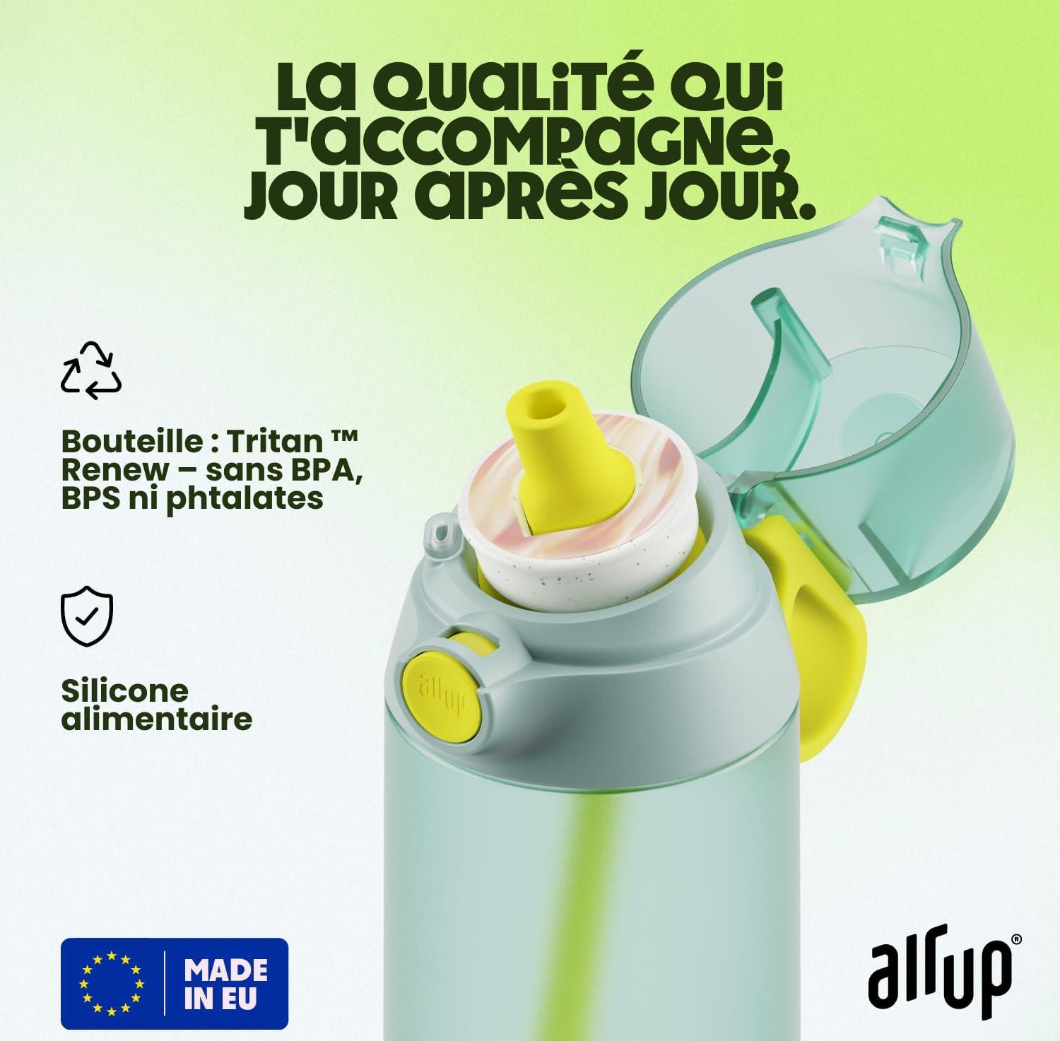 image:imageair up Gourde Click Squid Purple Pack de dmarrage avec 5 capsules de got Bouteille 600 ml sans sucre passe au lavevaisselle sans BPAVert