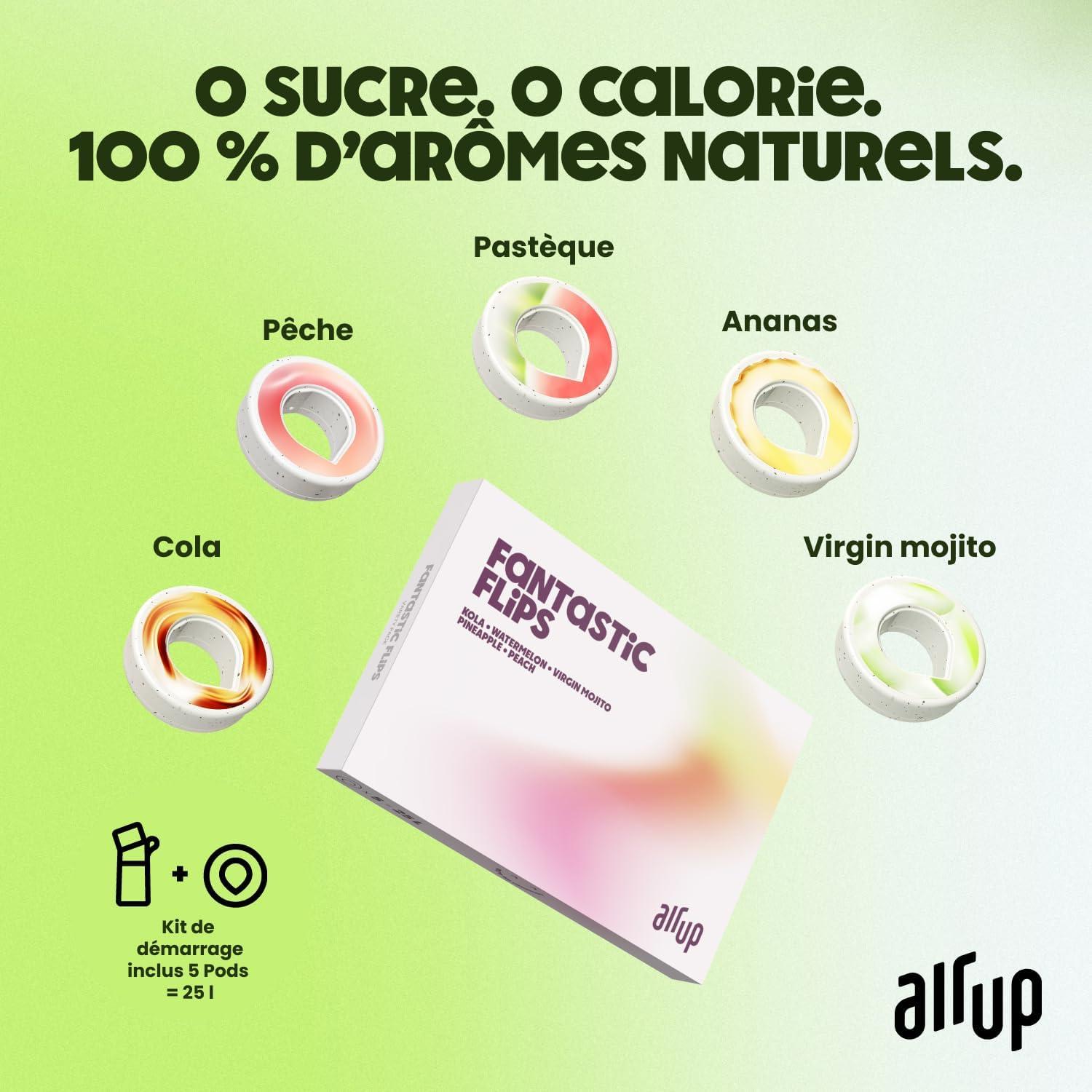 image:imageair up Gourde Click Squid Purple Pack de dmarrage avec 5 capsules de got Bouteille 600 ml sans sucre passe au lavevaisselle sans BPAVert
