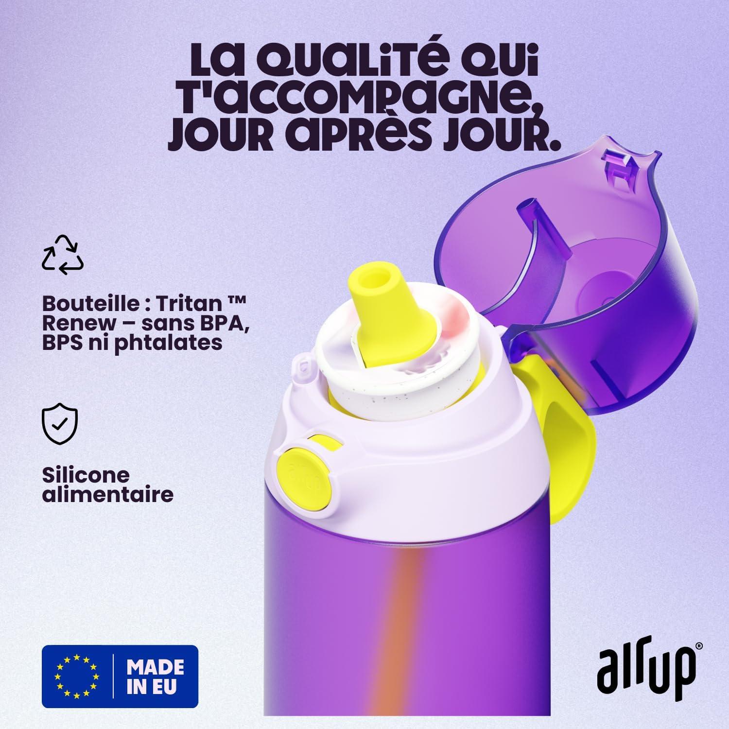 image:imageair up Gourde Click Squid Purple Pack de dmarrage avec 5 capsules de got Bouteille 600 ml sans sucre passe au lavevaisselle sans BPAViolet