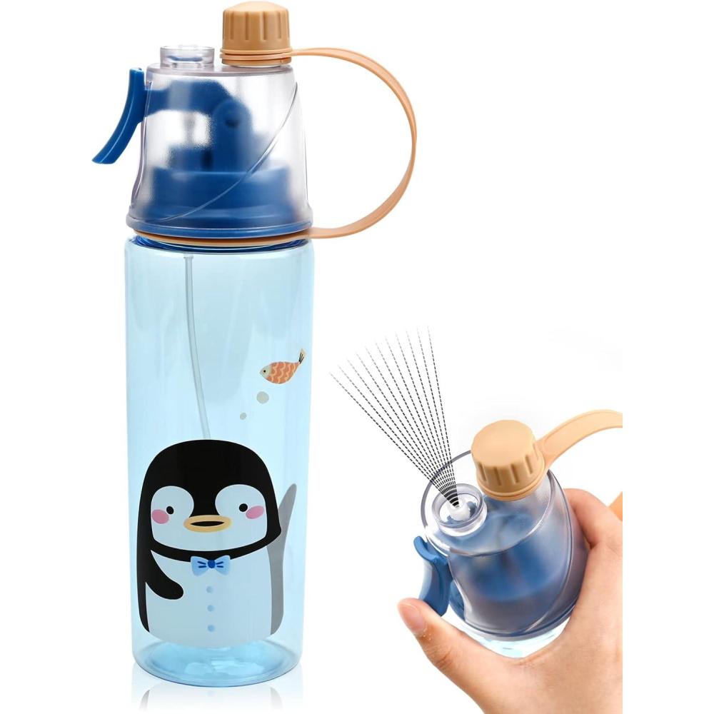 image:imageBouteille deau en Spray 600ml Sport Bouteille deau avec Vaporisateur et Gradu Gourde Sport Portable Rutilisable pour Cyclisme Randonne lescalade Sports dintrieur et dextrieur A
