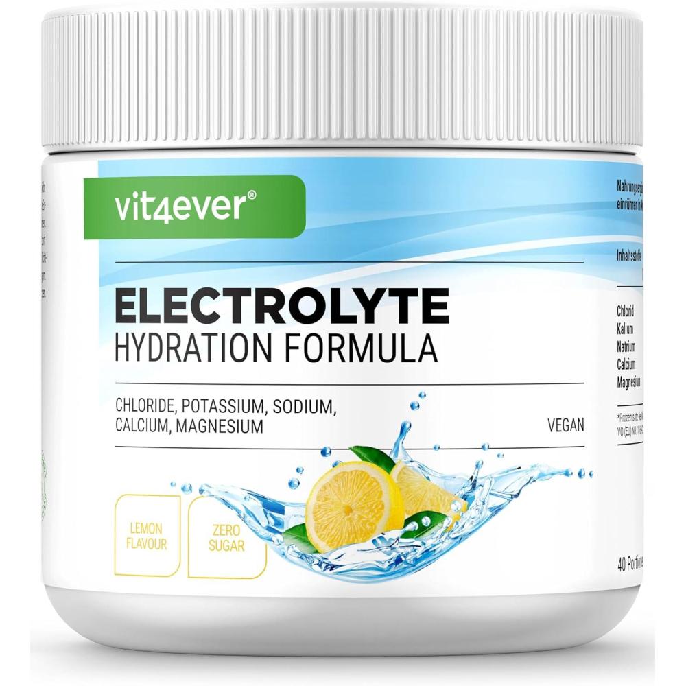 image:imageElectrolytes  200 g 40 portions  Formule dhydratation avec chlorure potassium sodium calcium magnsium  Parfait pour les sportifs en cas de dshydratation  Sans sucre  Vegan  OrangeCitron