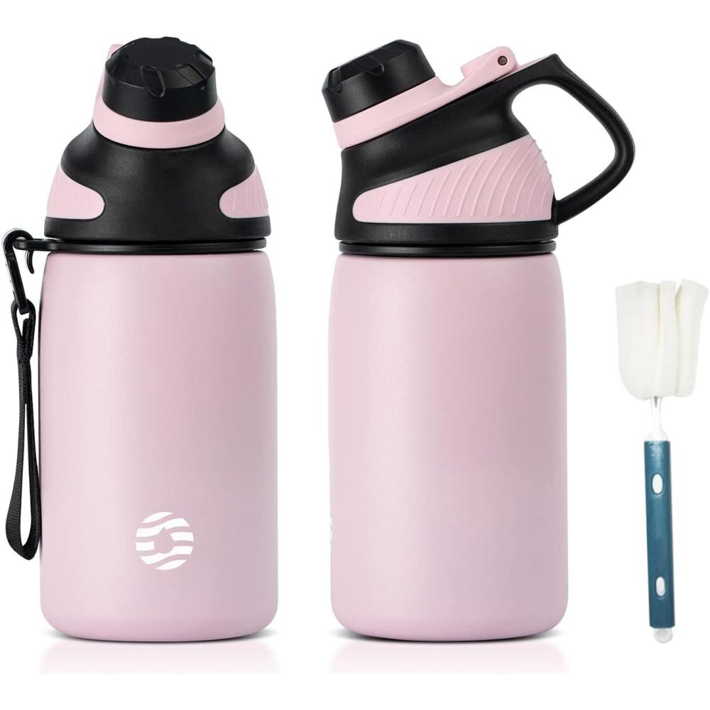 image:imageFjbottle Gourde Isotherme avec Couvercle Magntique  400ml600ml800ml1L15L  Bouteille Isotherme tanche sans BPA Gourde Inox Bouche Standard Gourde Enfant pour Sport Gym VoyageRose