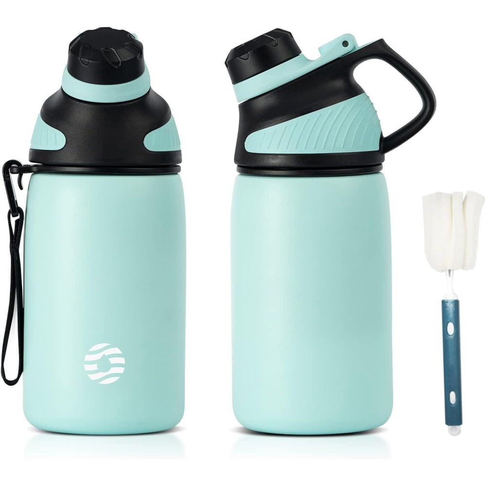 image:imageFjbottle Gourde Isotherme avec Couvercle Magntique 400ml600ml800ml1L15L Bouteille Isotherme tanche sans BPA Gourde Inox Bouche Standard Gourde Enfant pour Sport Gym VoyageMenthe Verte
