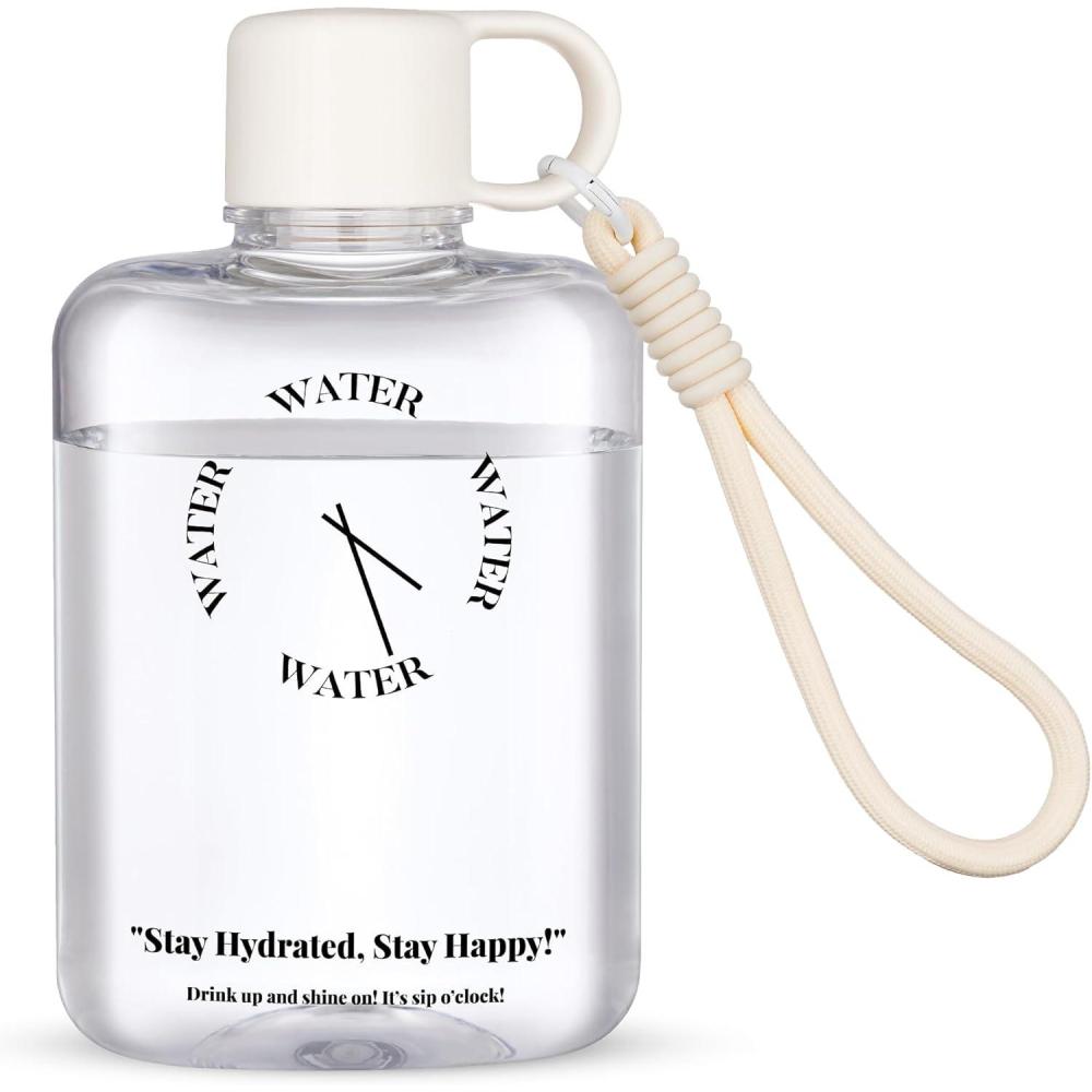 image:imageNiHome Bouteille deau plate portable de 355 ml Bouteille Plastique blanc
