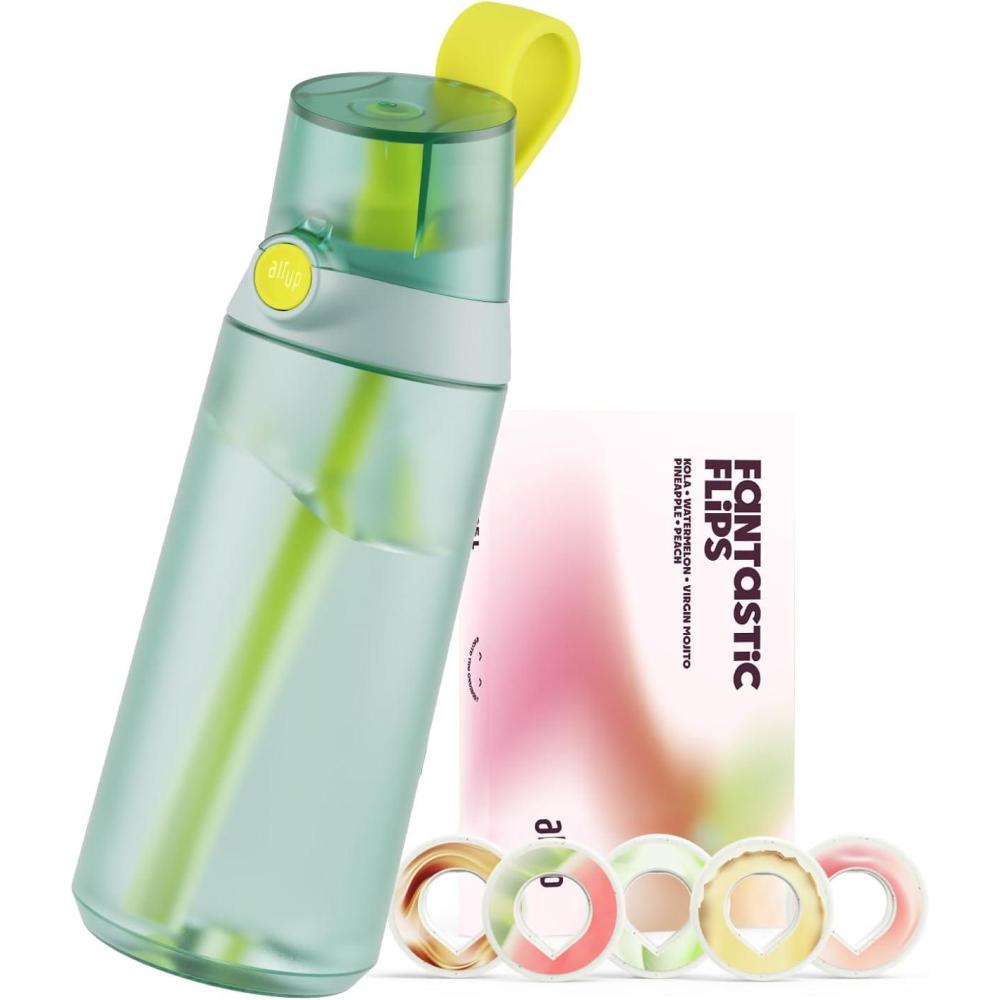 image:imageair up Gourde Click Squid Purple Pack de dmarrage avec 5 capsules de got Bouteille 600 ml sans sucre passe au lavevaisselle sans BPAVert