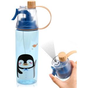 Bouteille d&rsquo;eau en Spray 600ml, Sport Bouteille d&rsquo;eau avec Vaporisateur et Gradué, Gourde Sport Portable Réutilisable pour Cyclisme, Randonnée, l&rsquo;escalade, Sports d&rsquo;intérieur et d&rsquo;extérieur (A)