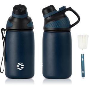Fjbottle Gourde Isotherme avec Couvercle Magnétique – 400ml/600ml/800ml/1L/1.5L – Bouteille Isotherme Étanche sans BPA, Gourde Inox Bouche Standard, Gourde Enfant pour Sport, Gym, Voyage(Bleu)