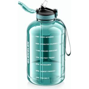 Grande Gourde 3 Litres sans BPA, Bouteille Sport avec Paille, pour Gymnase, Maison, Camping, Extérieur (Noir)(3 Litres – Cyan)