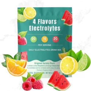 Pack de poudre d&rsquo;électrolyte sans sucre-boisson en poudre hydratante-différentes saveurs