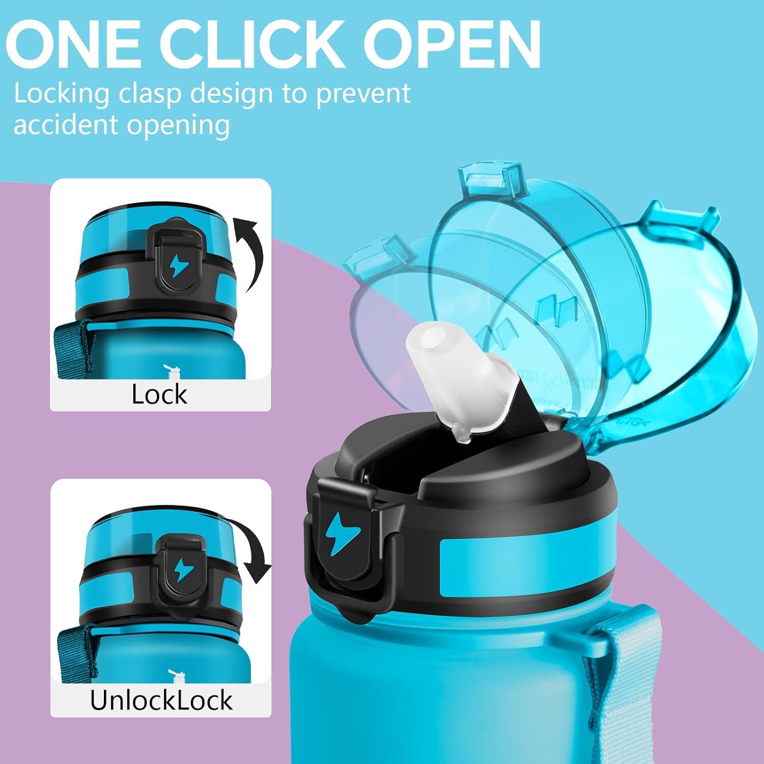 image:imageGourde Motivation 15l Gourde Gradue pour 1 Journee avec Paille Bouteille dEau Heure tanche Bouteille dEau pour Fitness Voyage lcole Randonne MusculationBleuviolet