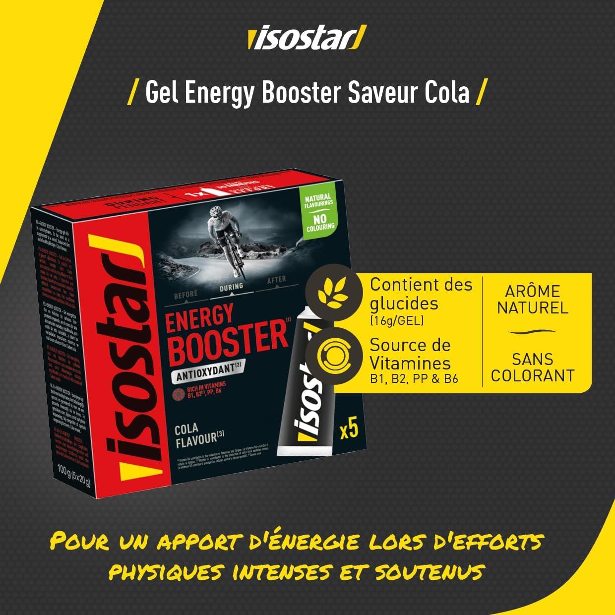 image:imageIsostar Gel Energy Booster Saveur Cola Gel Energtique Sport Antioxydant Arme Naturel Sans Colorant 1 Bote de 5 Dosettes Unitaires 5 x 20 gCola