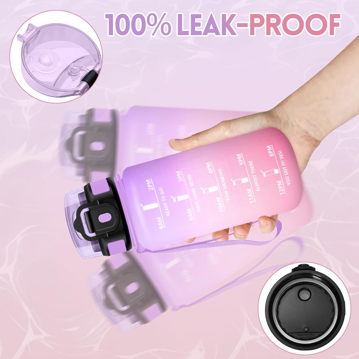 image:imageMotswedi Gourde Sport 500ml Anti Fuite Gourde Paille Rutilisable Bouteille deau sans BPA Bouteille Reutilisable pour Enfant Adulte Randonne lcole Fitness Violet Clair ampamp Rose ClairViolet Clair Rose Clair