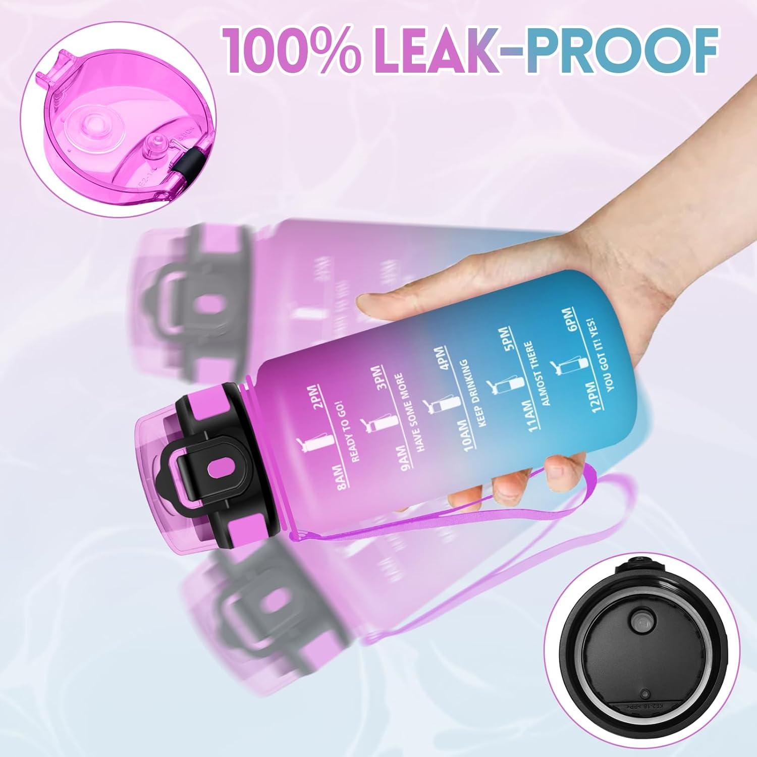 image:imageMotswedi Gourde Sport 500ml Anti Fuite Gourde Paille Rutilisable Bouteille deau sans BPA Bouteille Reutilisable pour Enfant Adulte Randonne lcole Fitness Violet Clair ampamp Rose ClairRose Rouge Cyan