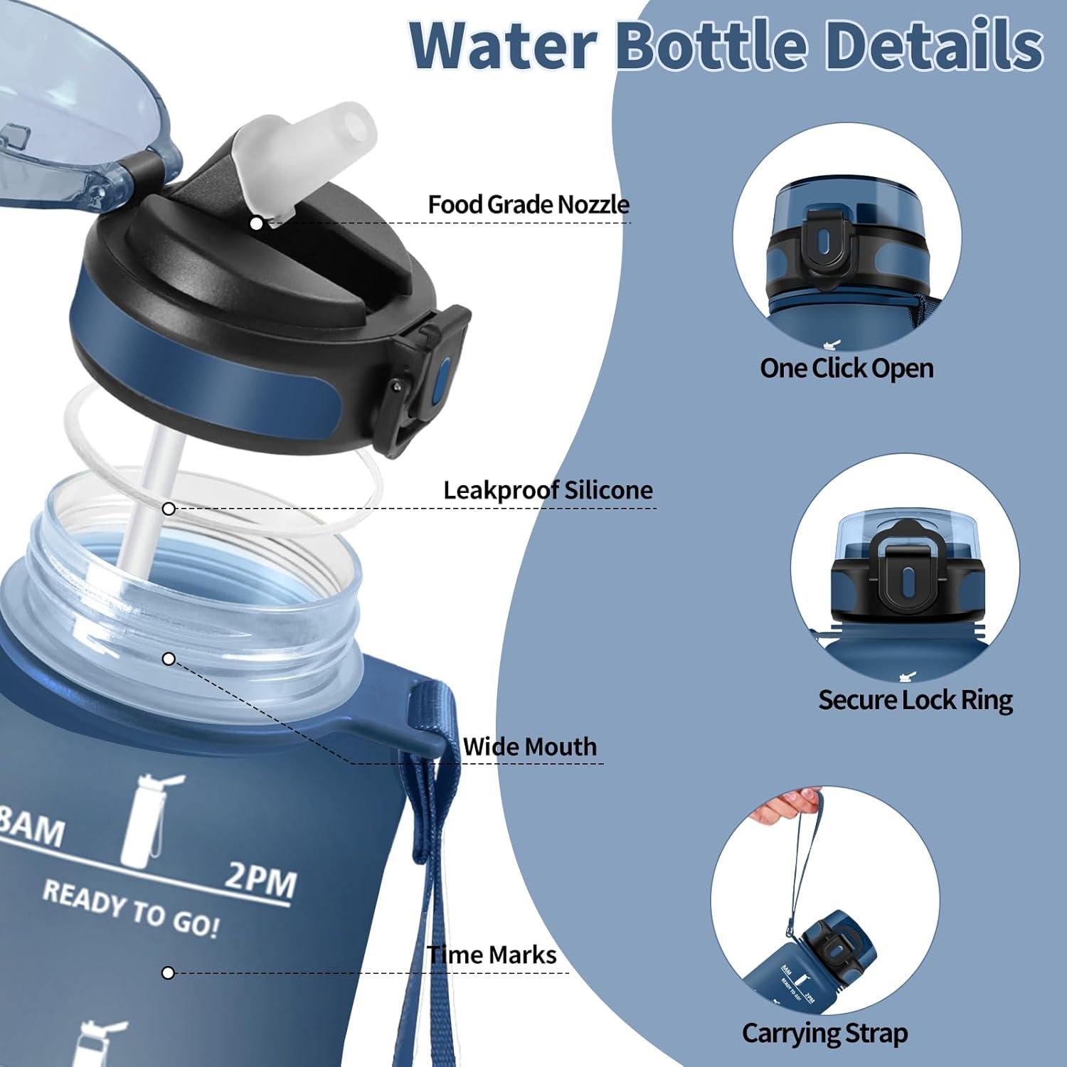 image:imageMotswedi Gourde Sport 500ml Anti Fuite Gourde Paille Rutilisable Bouteille deau sans BPA Bouteille Reutilisable pour Enfant Adulte Randonne lcole Fitness Violet Clair ampamp Rose ClairBleu Fonc dition Jeunesse500ml