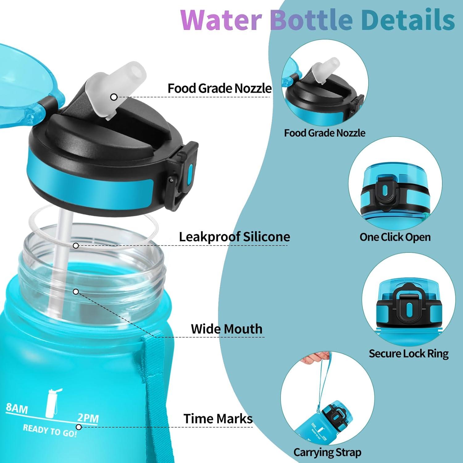 image:imageMotswedi Gourde Sport 500ml Anti Fuite Gourde Paille Rutilisable Bouteille deau sans BPA Bouteille Reutilisable pour Enfant Adulte Randonne lcole Fitness Violet Clair ampamp Rose ClairIncroyable