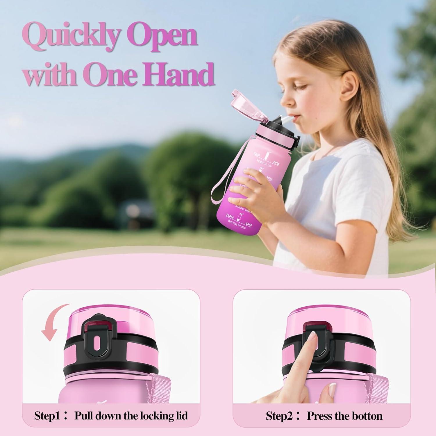 image:imageMotswedi Gourde Sport 500ml Anti Fuite Gourde Paille Rutilisable Bouteille deau sans BPA Bouteille Reutilisable pour Enfant Adulte Randonne lcole Fitness Violet Clair ampamp Rose ClairRose Clair Rose Rouge